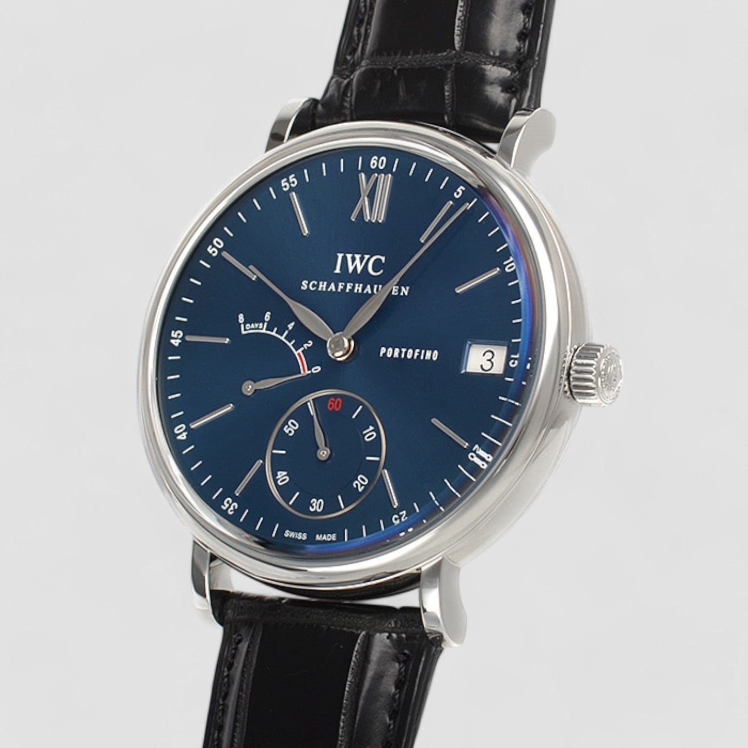 Portofino Hand Wound Eight Days SS Blue Dial