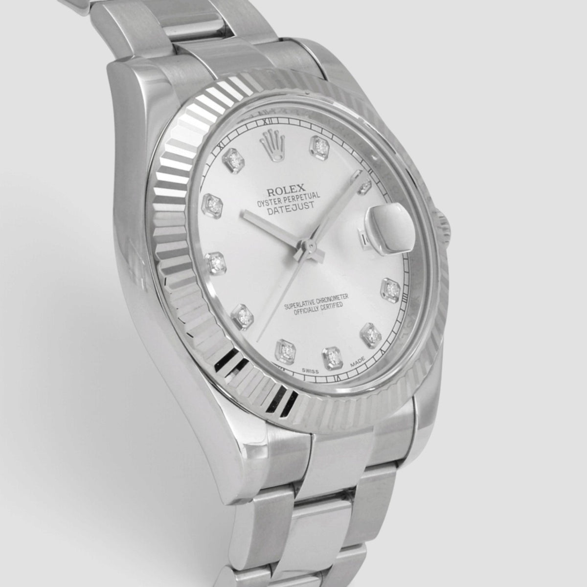 Datejust II 41 Silver Diamond Dial Oyster