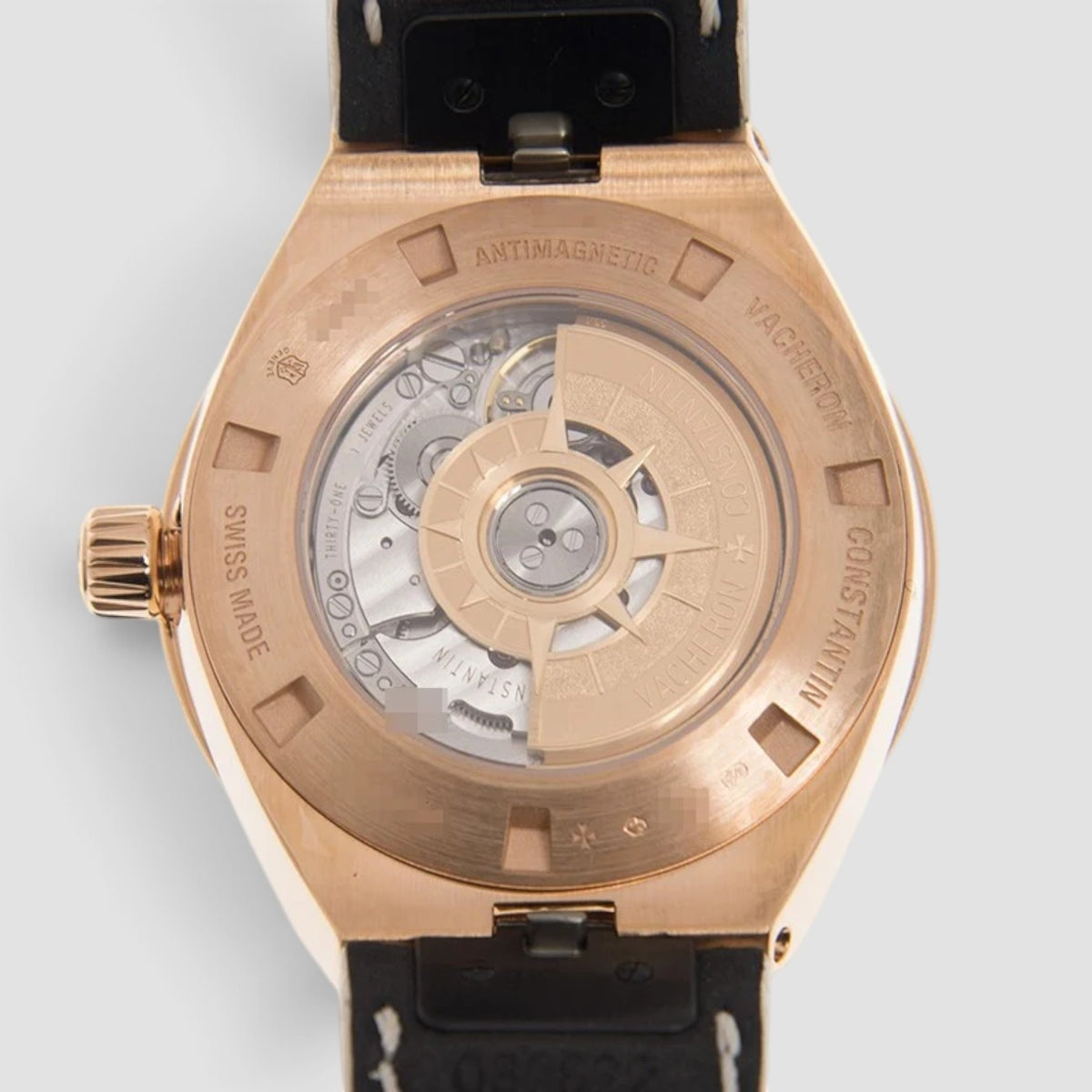 Overseas Small 37mm Pink Dial 18K Rose Gold Diamond Bezel