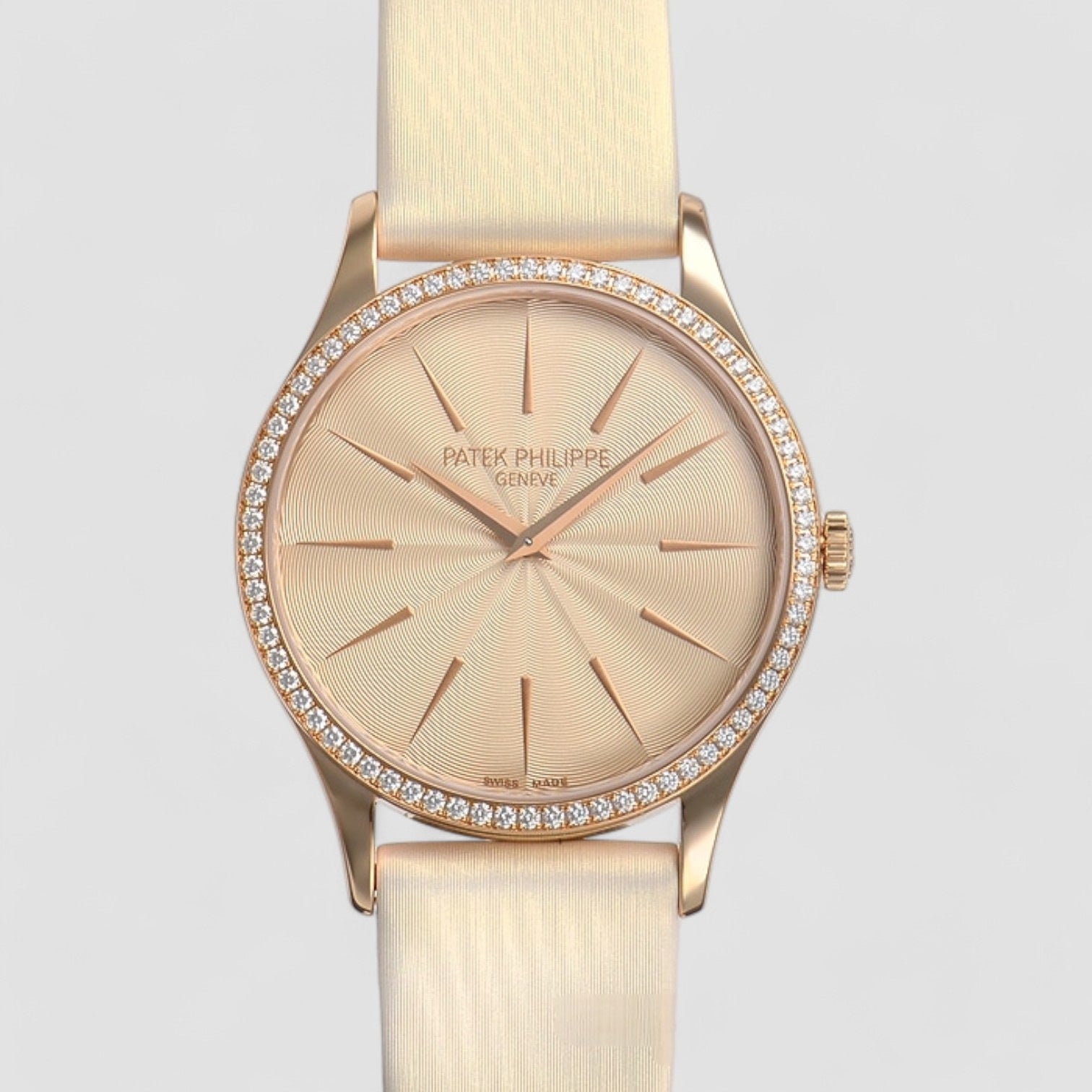Calatrava Ladies 18K Rose Gold Diamonds Manual Wind 33MM