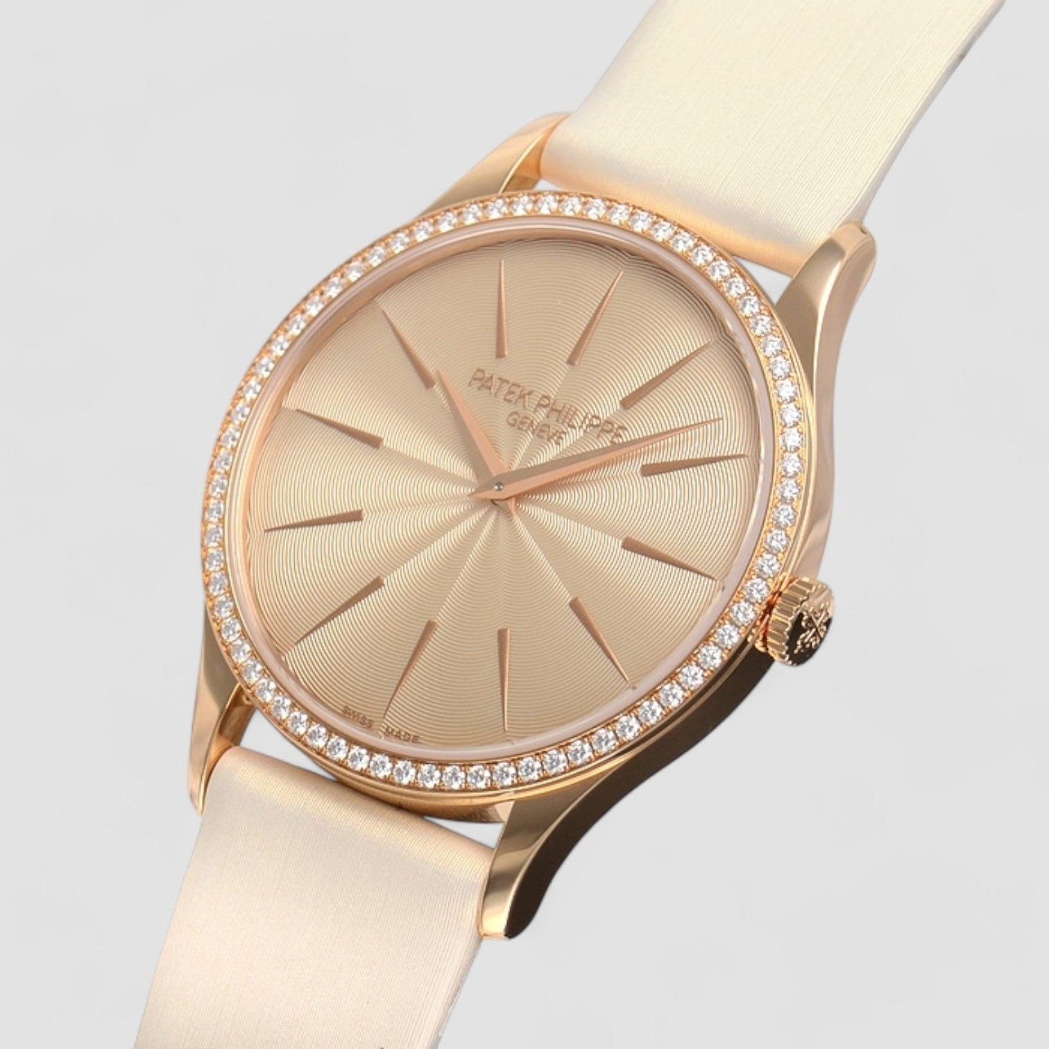 Calatrava Ladies 18K Rose Gold Diamonds Manual Wind 33MM