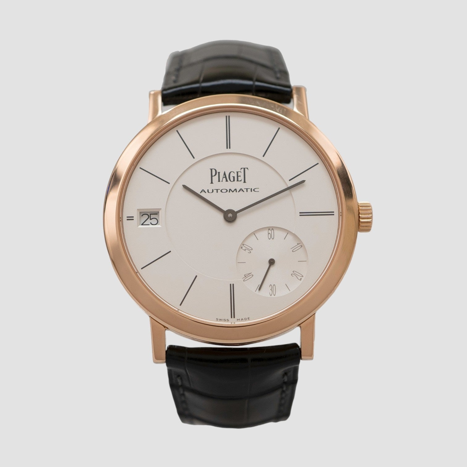 Automatic Silver Dial Brown Leather Unisex Watch