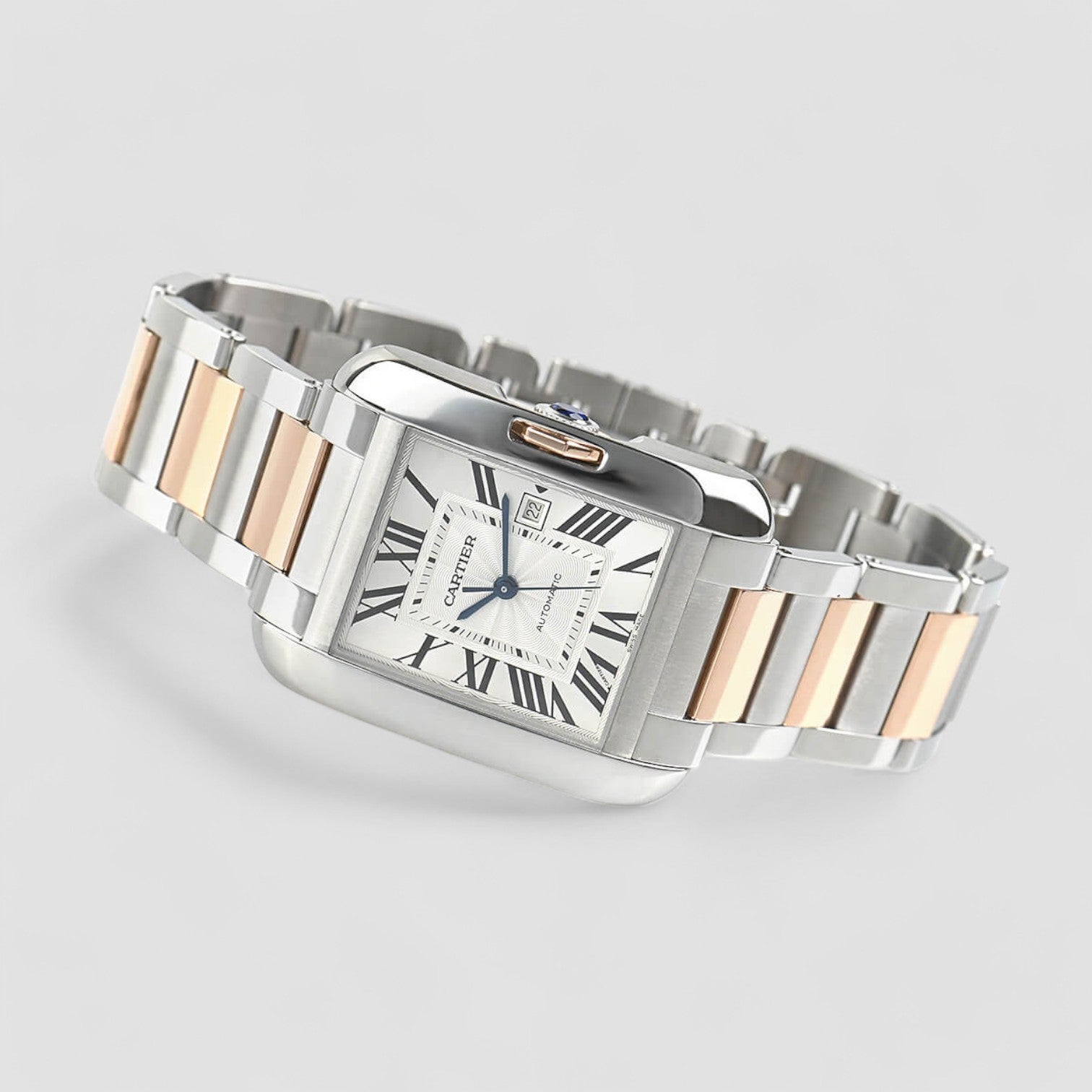 Tank Anglaise Medium 18K / SS Bracelet Automatic