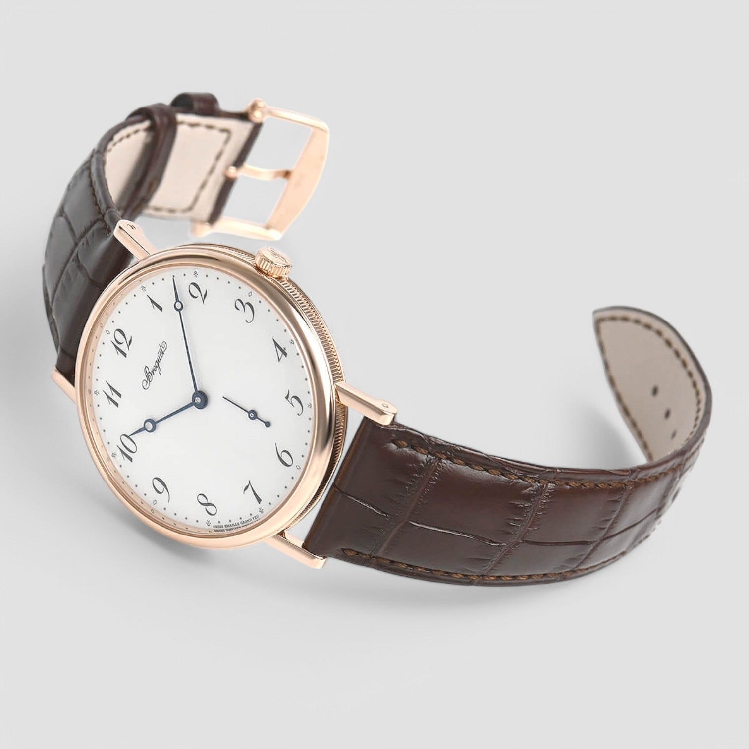 Classique Automatic 18K Rose Gold White Enamel Dial