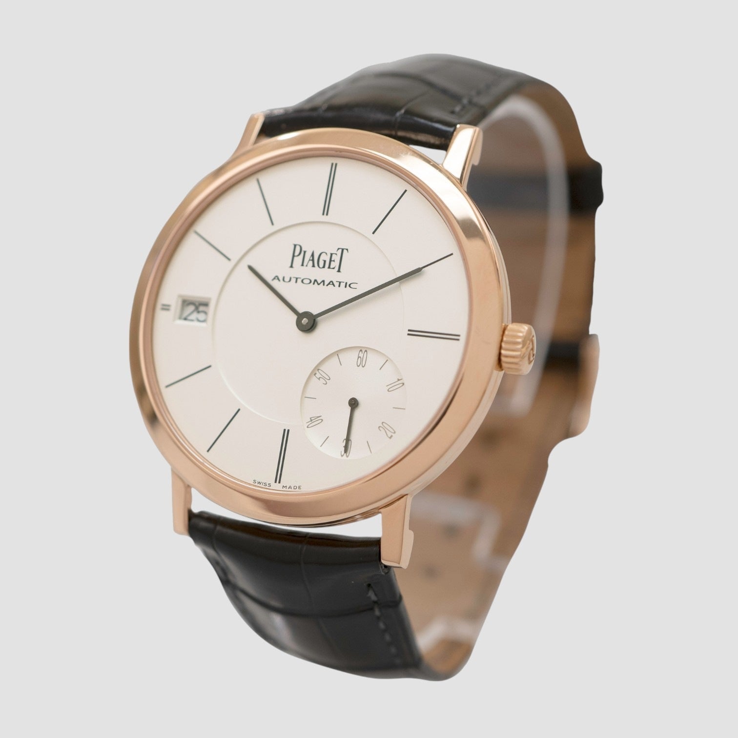 Automatic Silver Dial Brown Leather Unisex Watch
