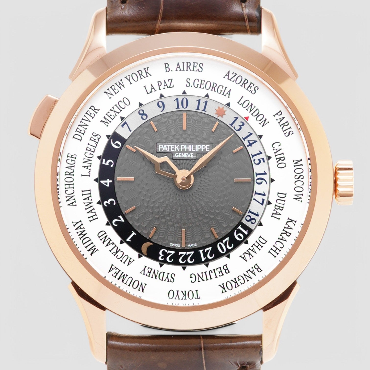 World Time Complications in Rose Gold