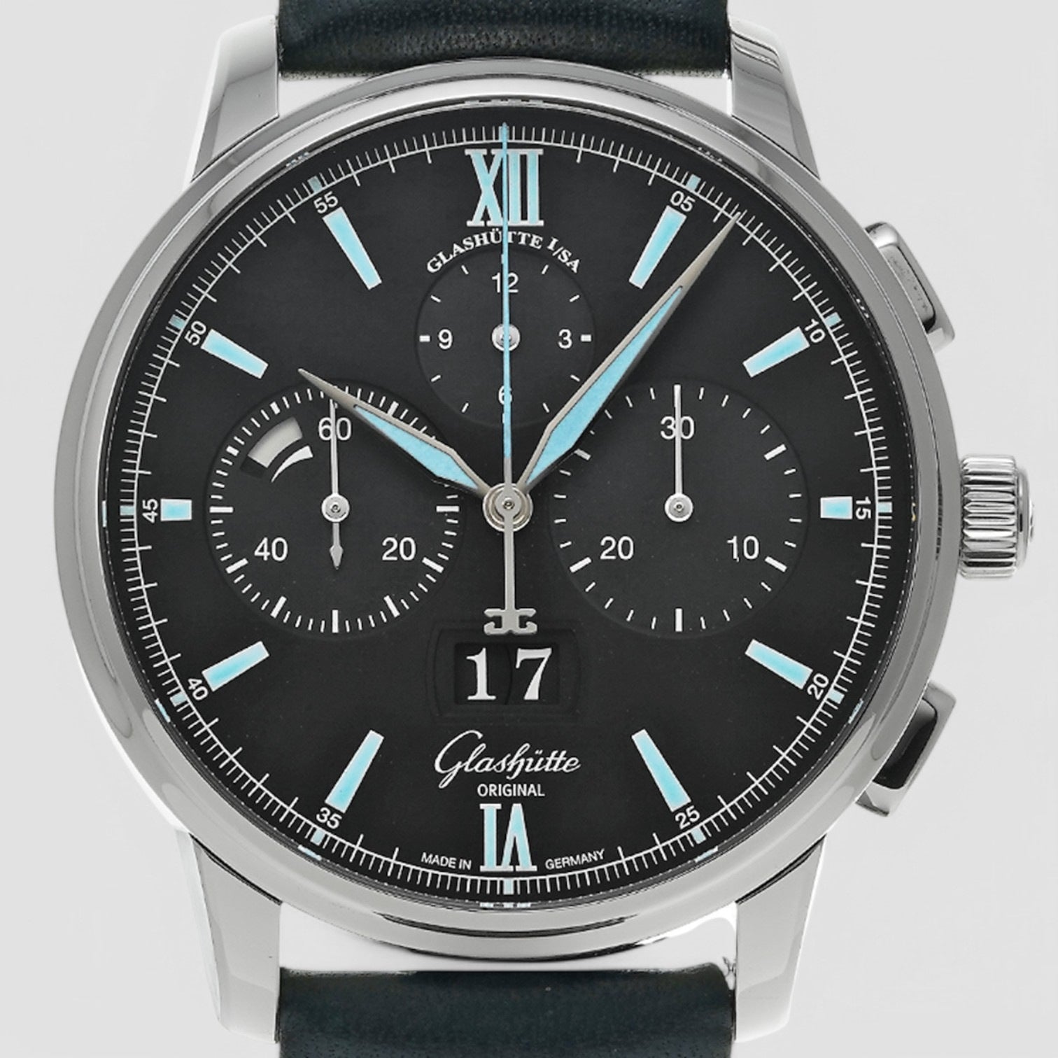 Senator Chronograph Panorama Date Automatic Black Dial Unisex Watch