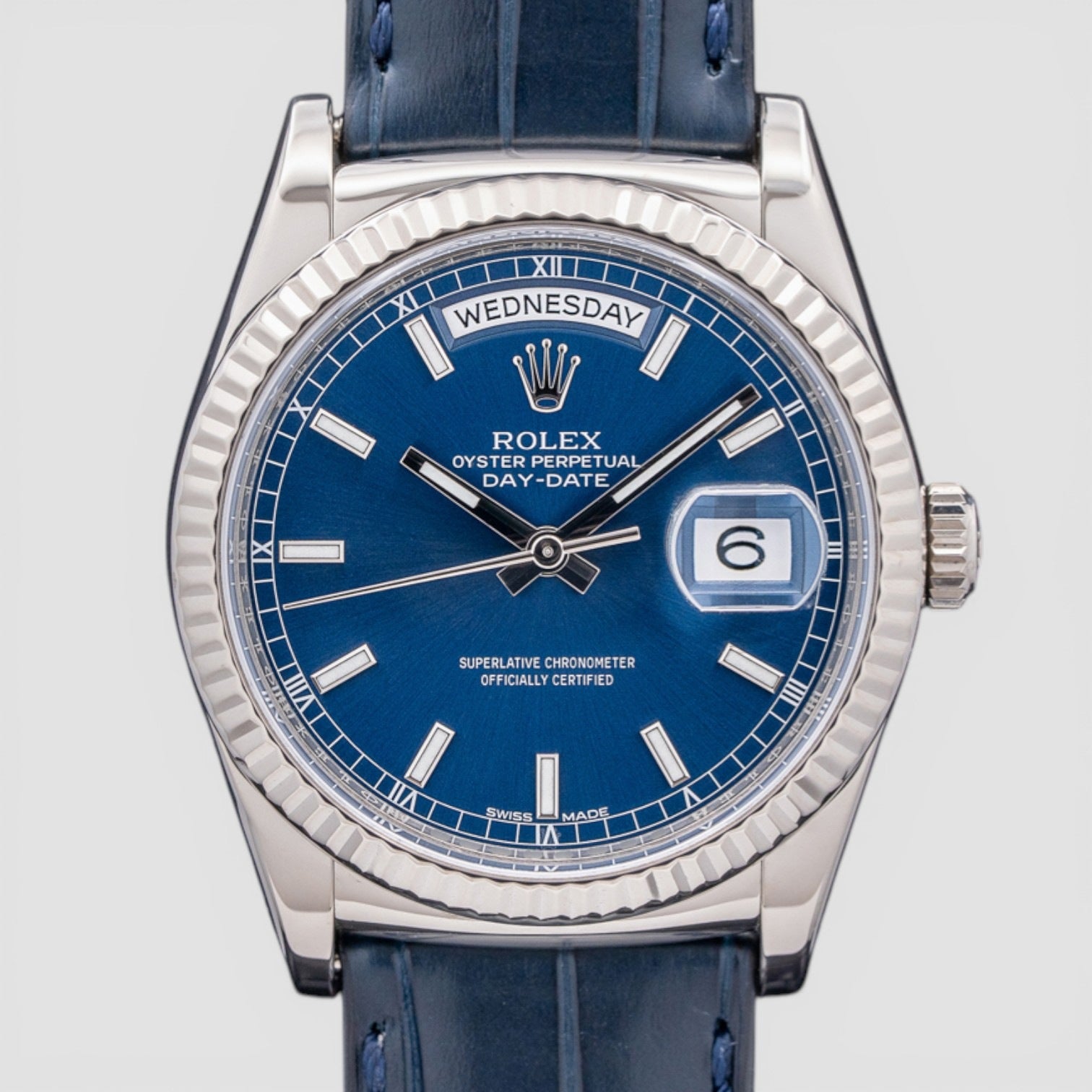Day-Date 36 – White Gold – Blue Dial