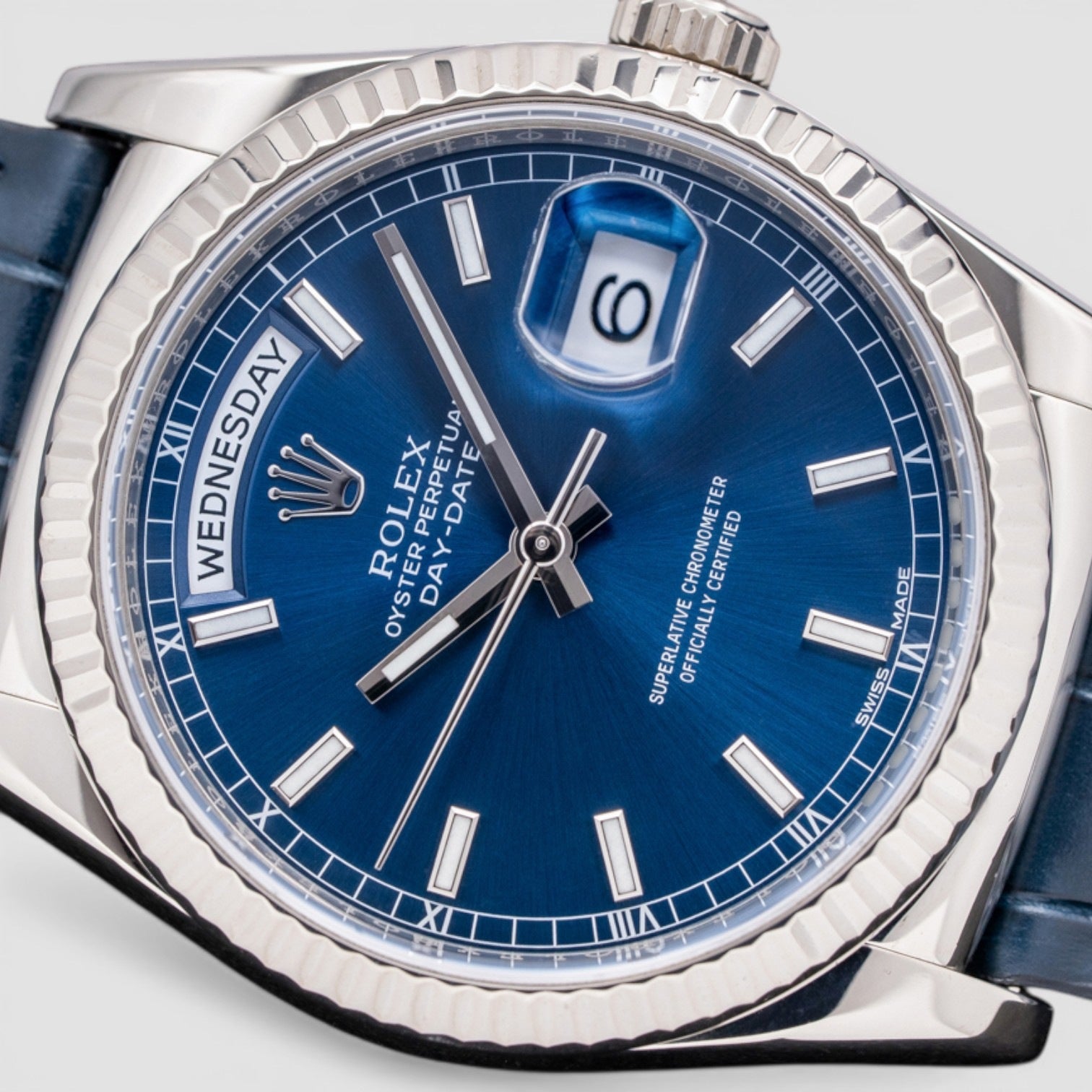 Day-Date 36 – White Gold – Blue Dial
