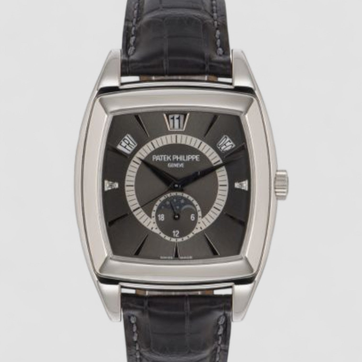Gondolo Calendario 5135 Grey Dial Platinum