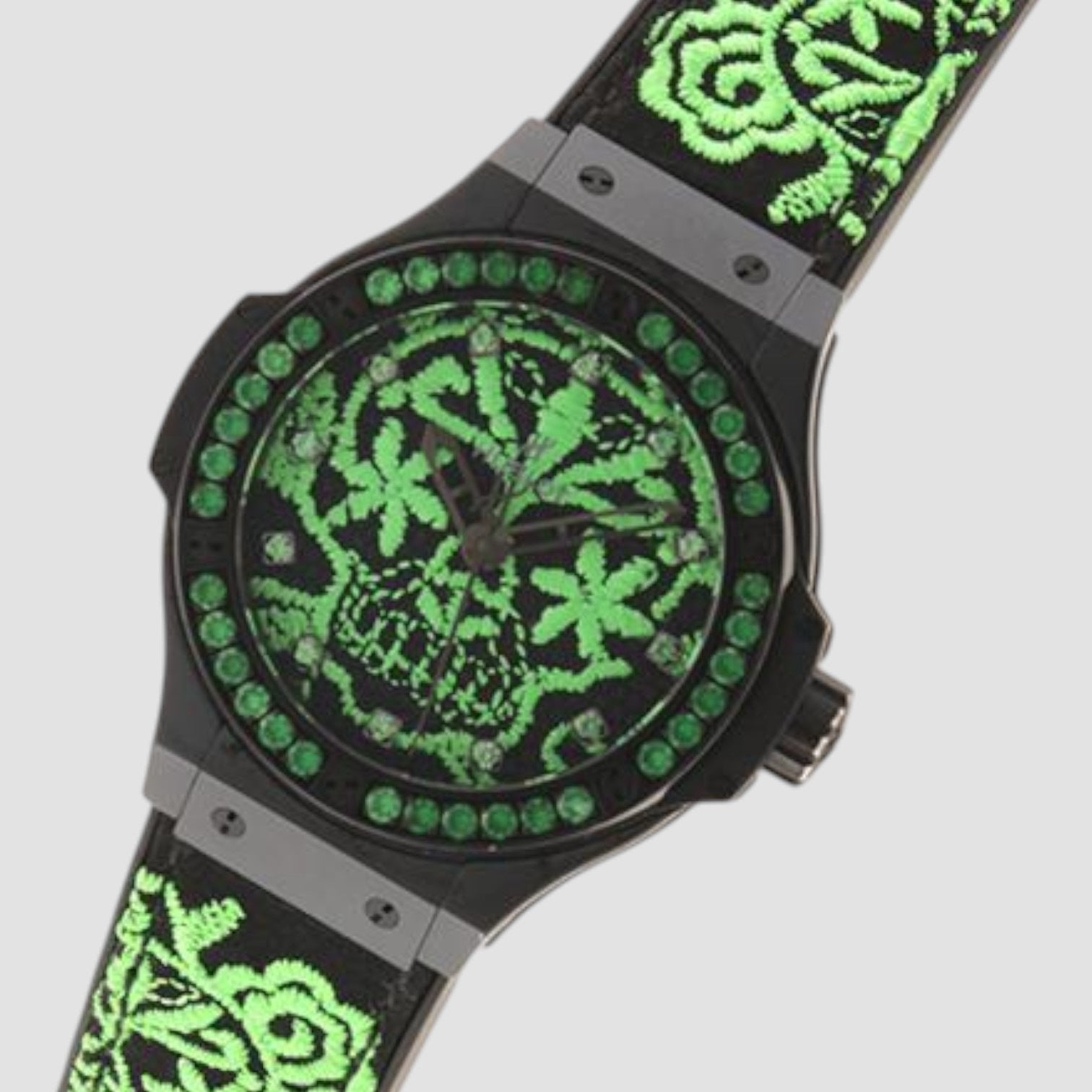 Big Bang Broderie Sugar Skull Fluo Malachite Green 41mm Unisex Watch