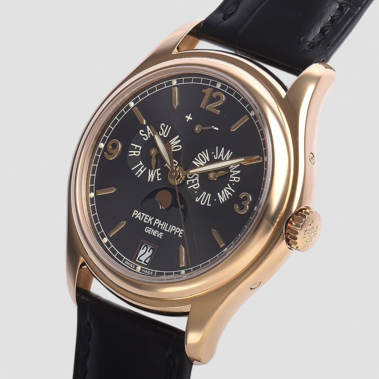 Annual Calendar Grey Dial Yellow Gold