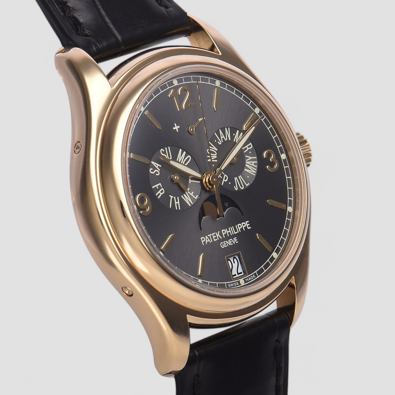Annual Calendar Grey Dial Yellow Gold