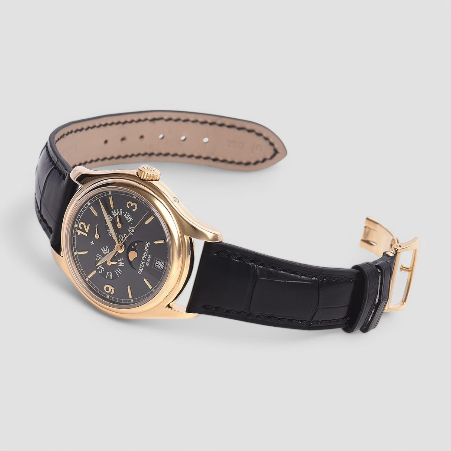 Annual Calendar Grey Dial Yellow Gold