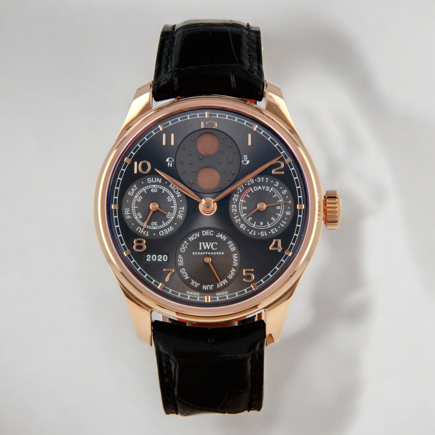 Portuguese Perpetual CalendarGrey Dial 18K Rose Gold
