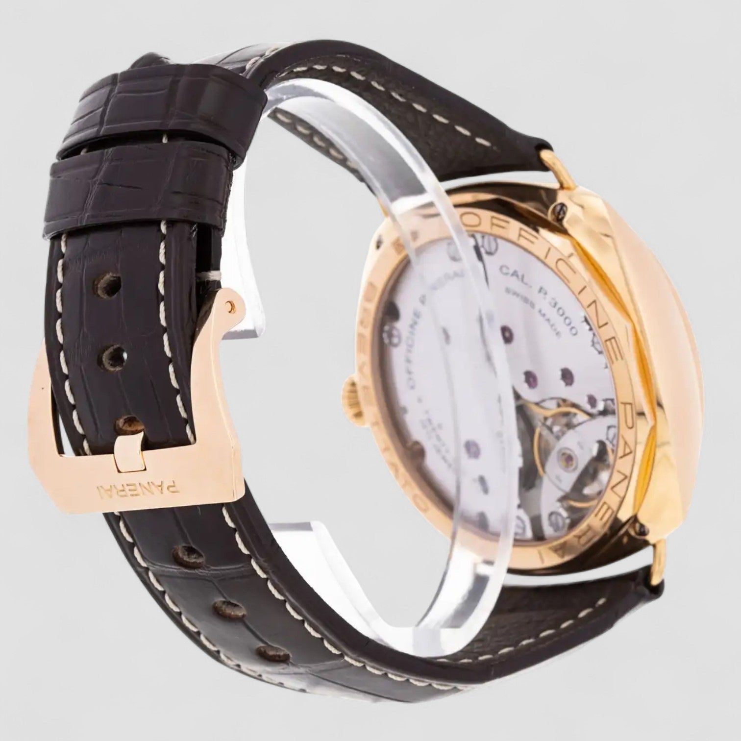 Panerai Radiomir 3 Days Ora Rosa Mechanical Brown Dial Brown Leather Men's Watch