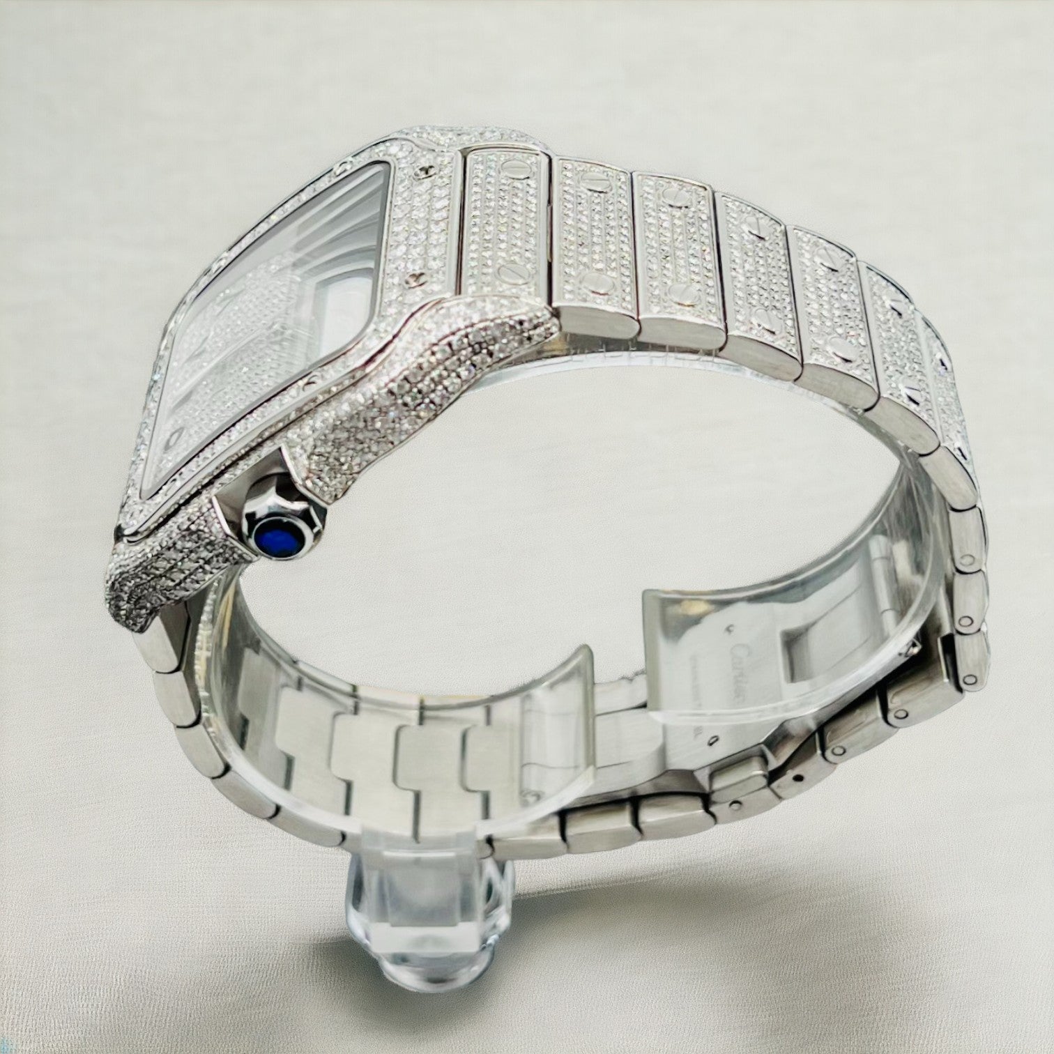 Cartier Santos – New – Iced Out – Large – Arabic Pave Dial