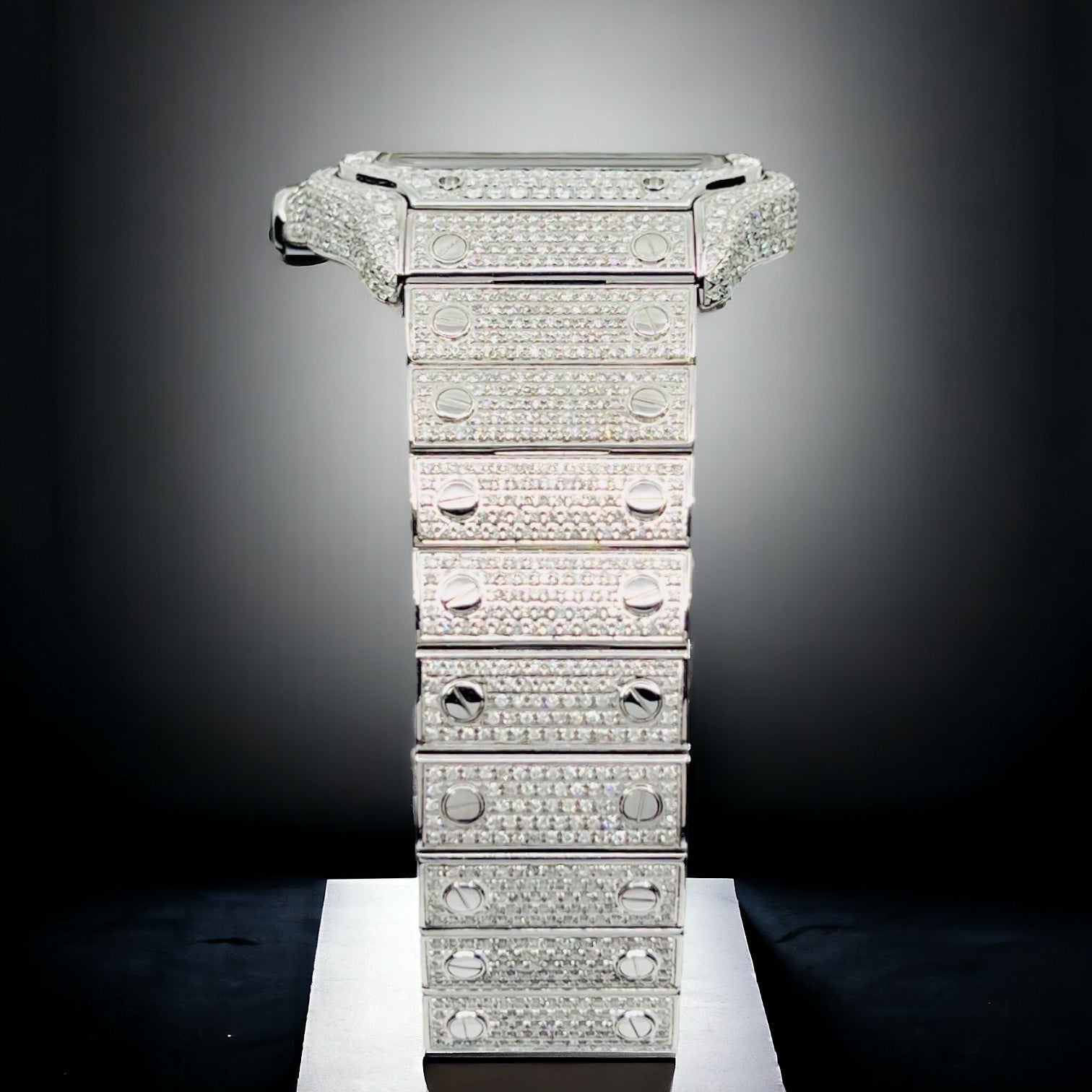 Cartier Santos – New – Iced Out – Large – Arabic Pave Dial