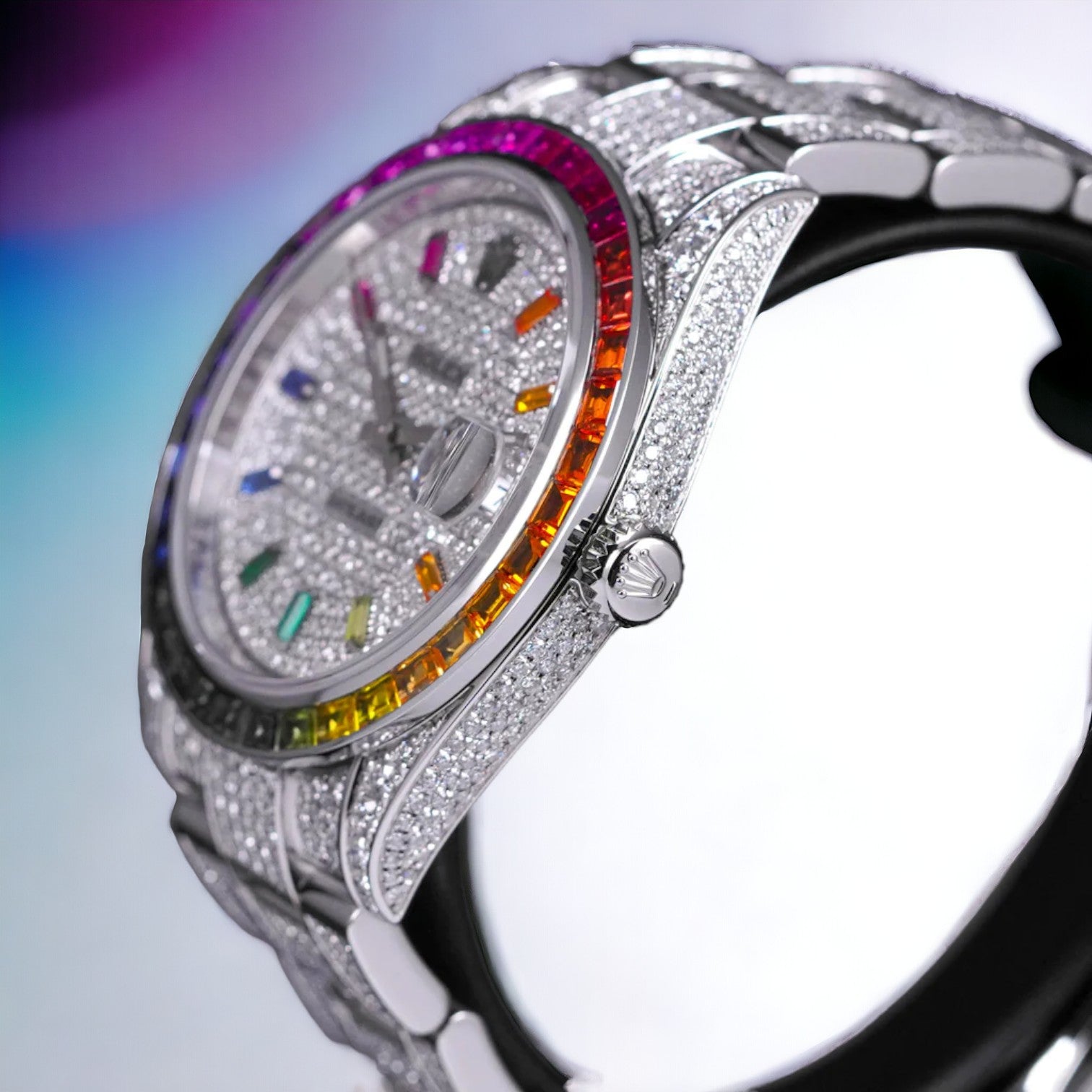 Datejust 41 Oyster - Iced Out Rainbow - Custom Diamond Set