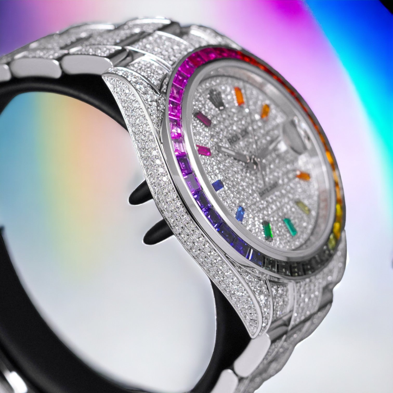 Datejust 41 Oyster - Iced Out Rainbow - Custom Diamond Set