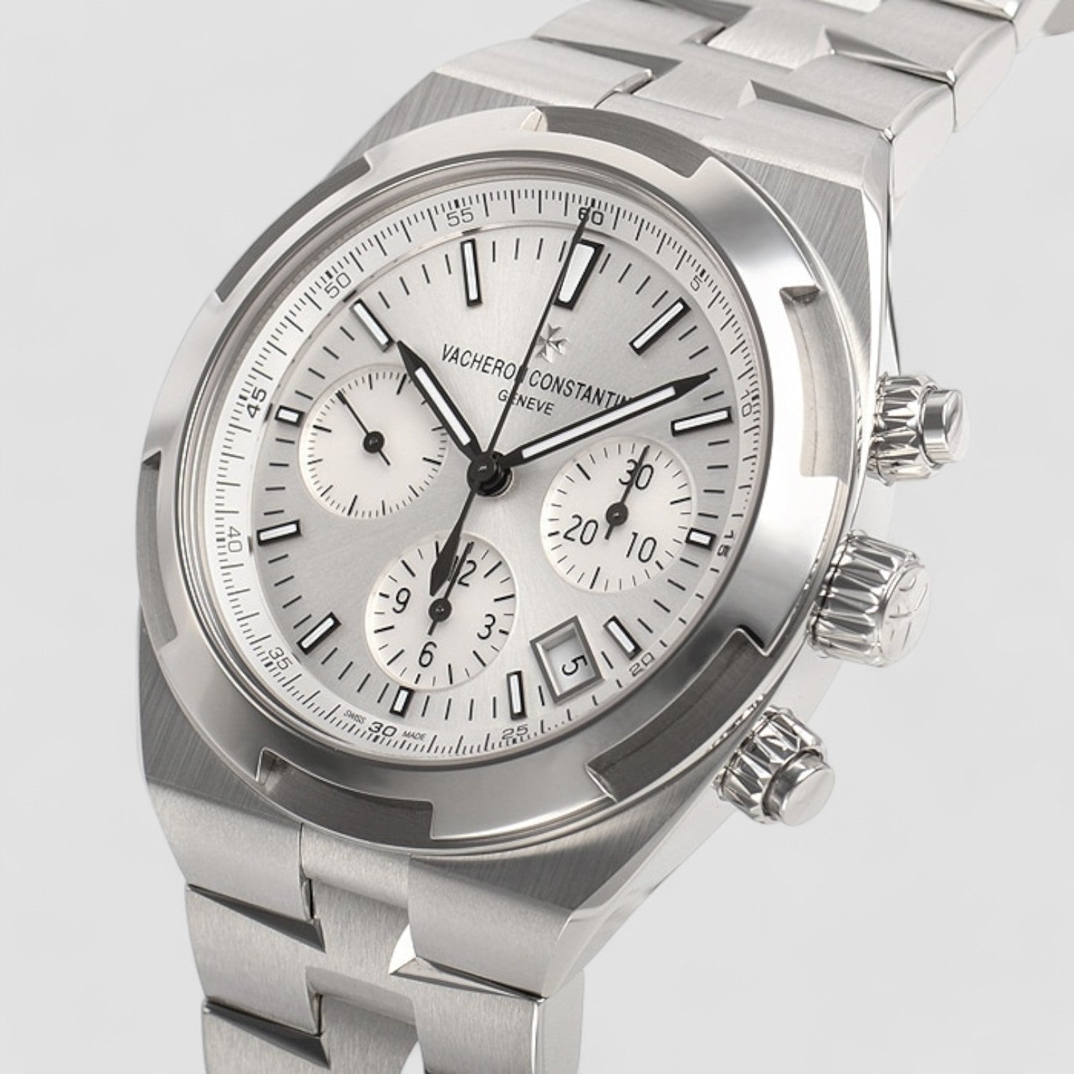 Overseas Chronograph 5500V Silver Dial SS / Bracelet