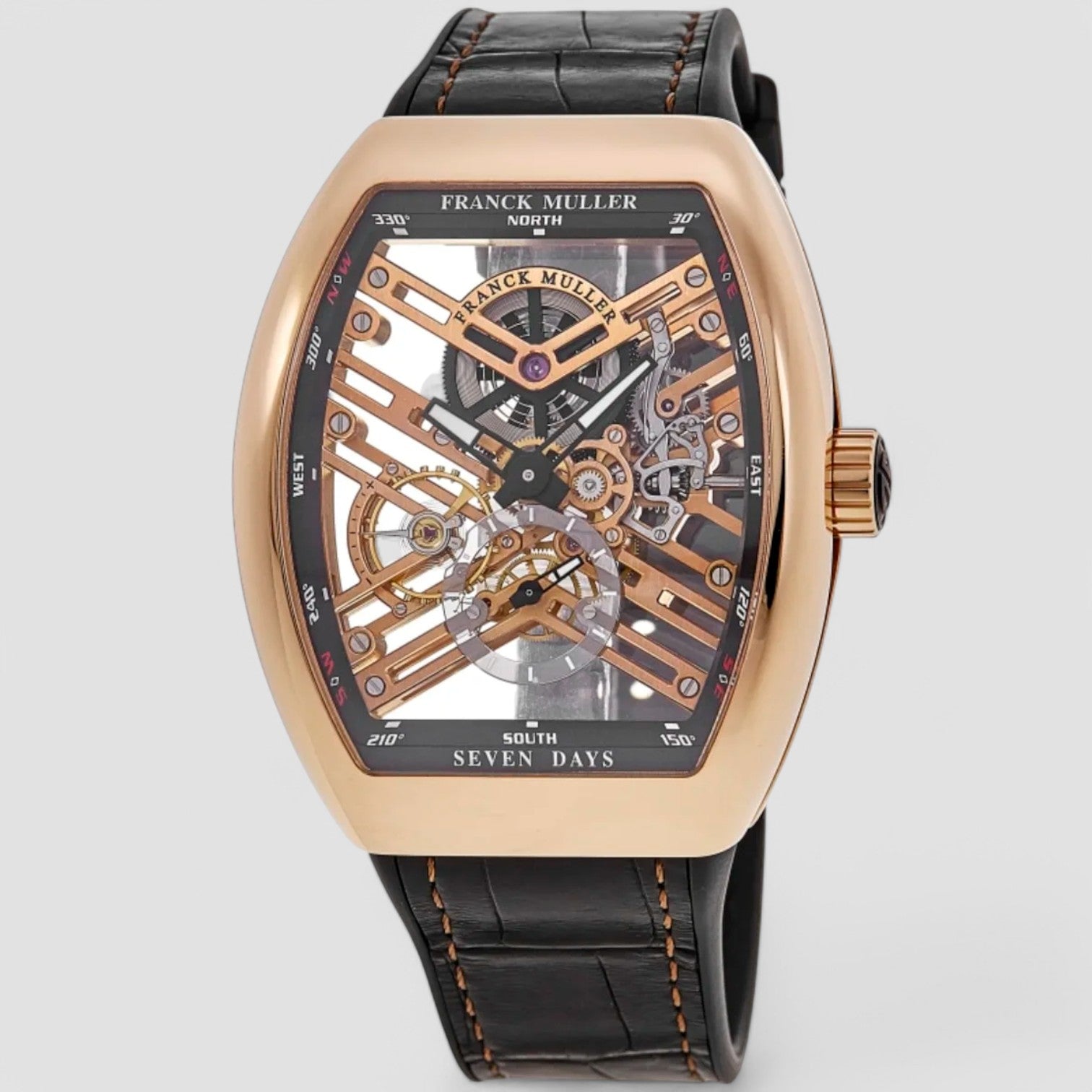 Franck Muller Vanguard 7 Day Power Reserve Skeleton 18kt Rose Gold 