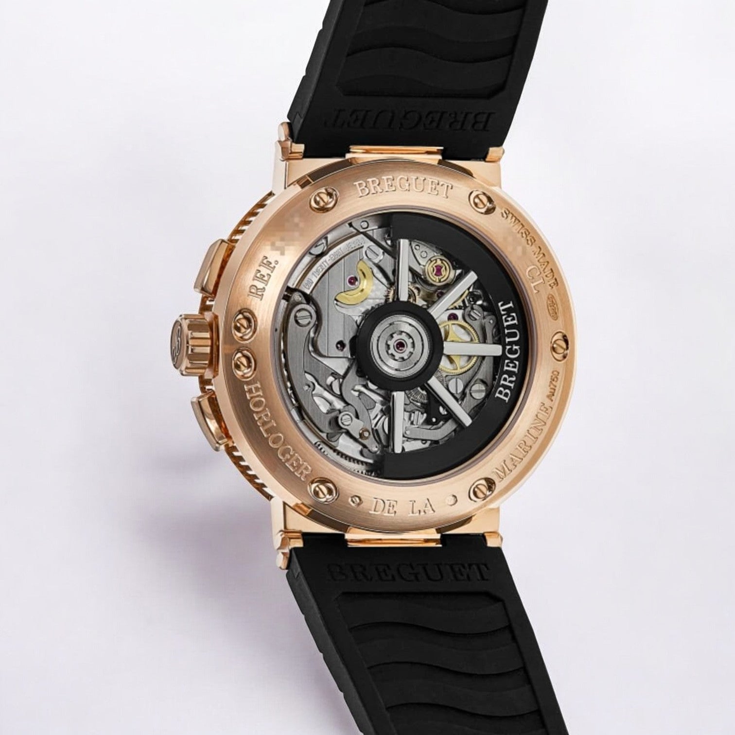 Marine Chronograph 42.3mm Silver Dial Rubber Strap