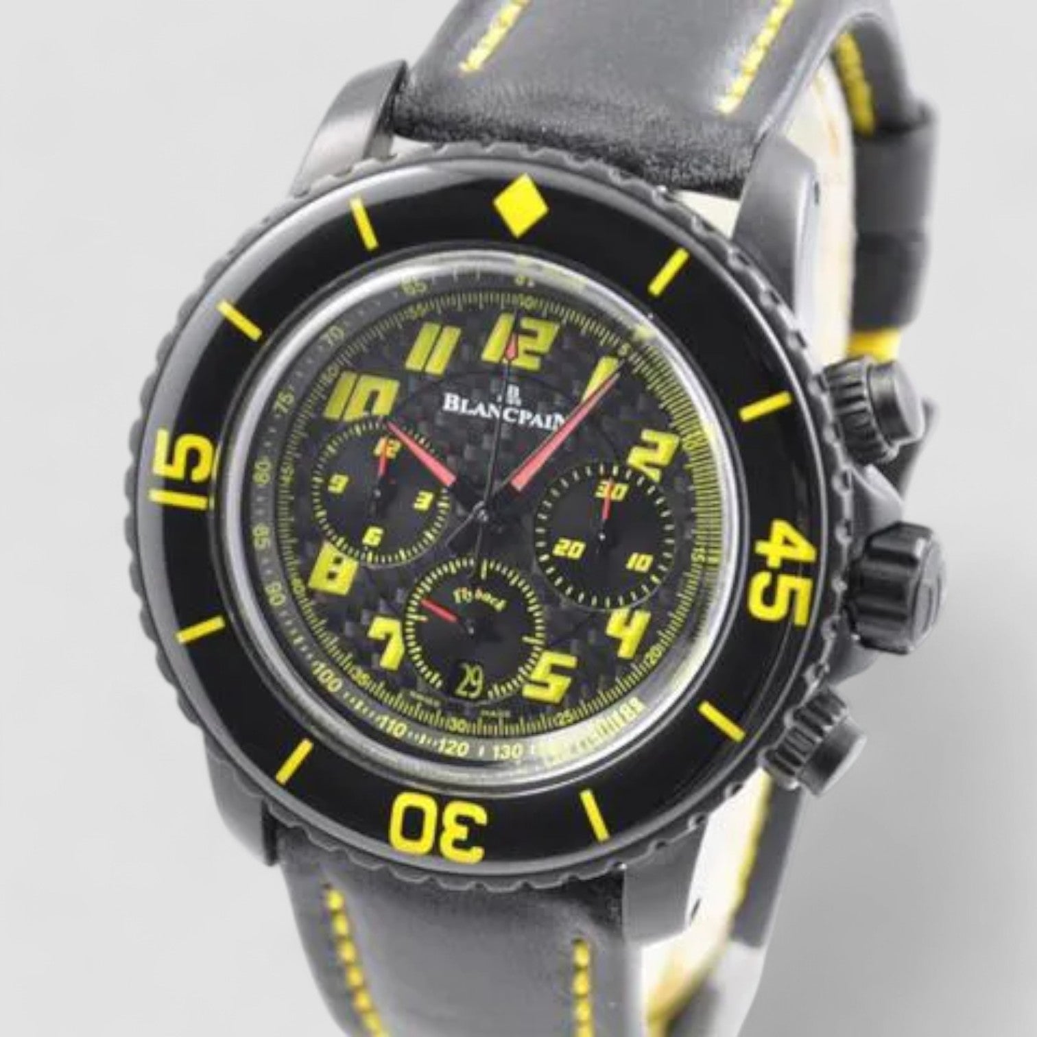 Fifty Fathoms Chronograph Flyback Carbon Black Yellow SPEED COMMAND Automatic 45mm