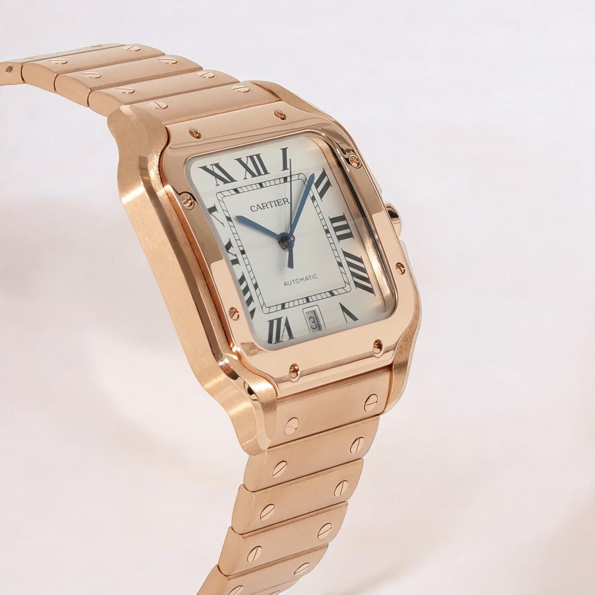 Santos Automatic 39.8mm 18-Karat Pink Gold Interchangeable Alligator