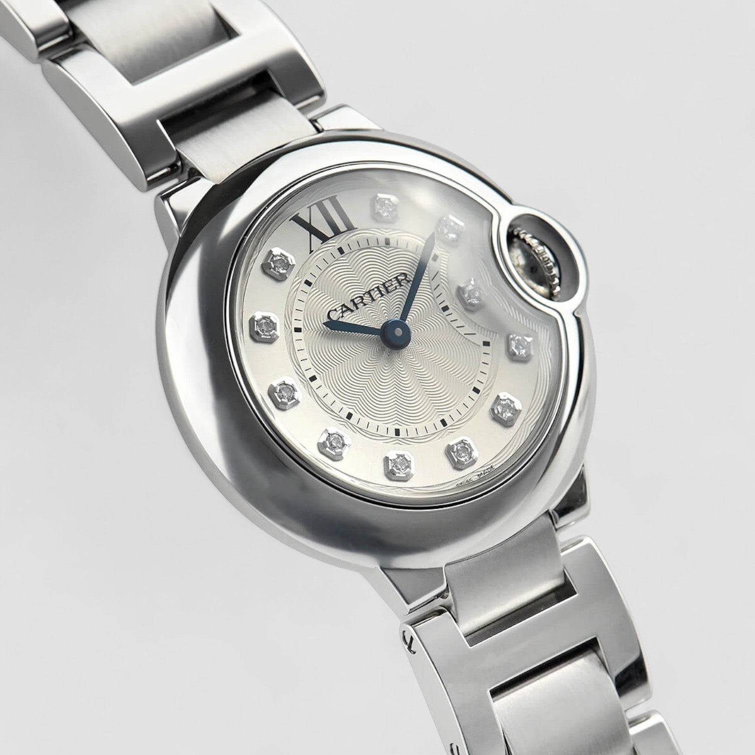 Ballon Bleu Silver Diamond Dial Steel