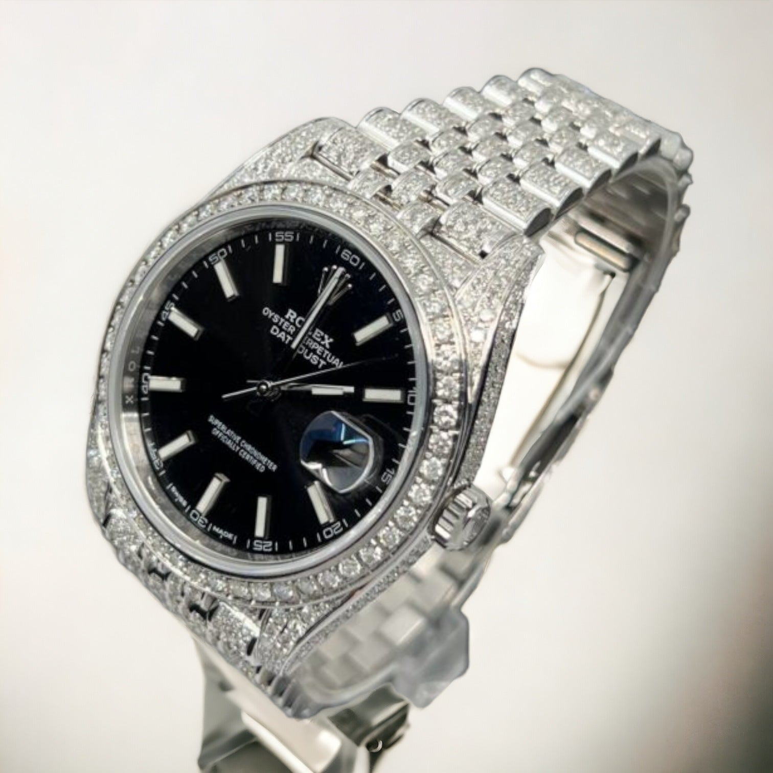 Datejust 41 Full Iced out – Diamonds – Black Dial – Jubilee