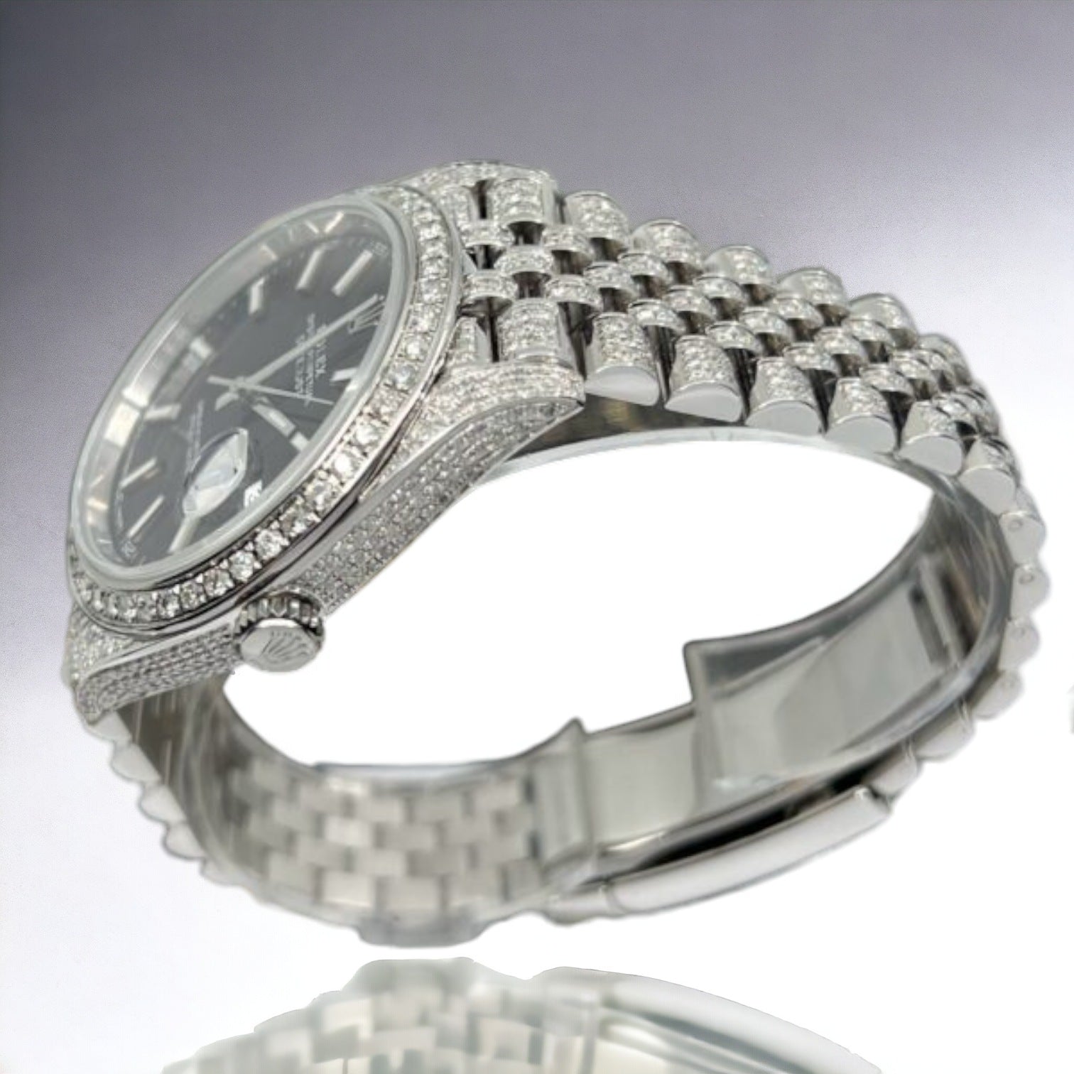 Datejust 41 Full Iced out – Diamonds – Black Dial – Jubilee