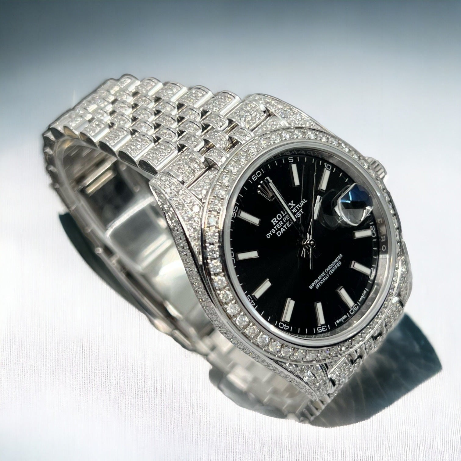 Datejust 41 Full Iced out – Diamonds – Black Dial – Jubilee