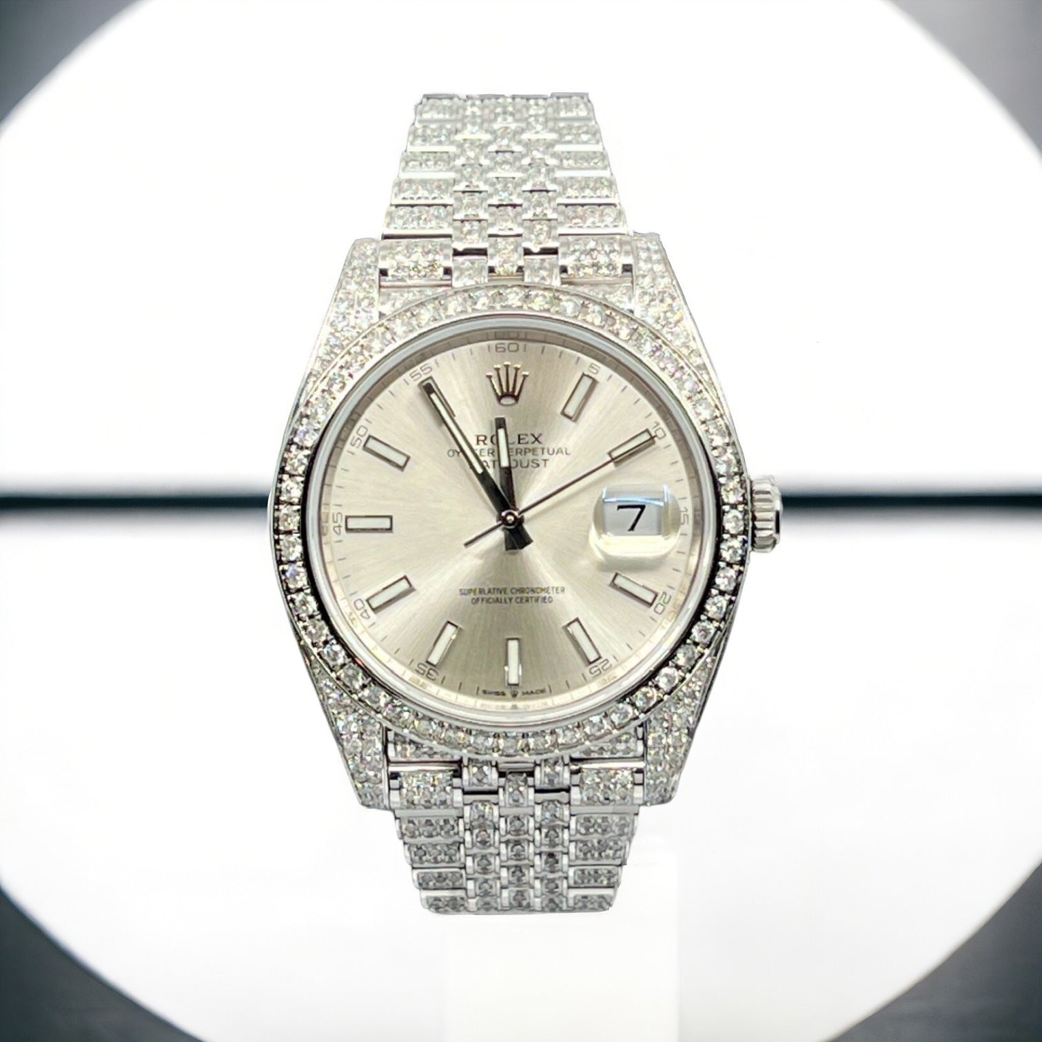 Datejust 41 Full Iced out – Diamonds – Silver Dial – Jubilee