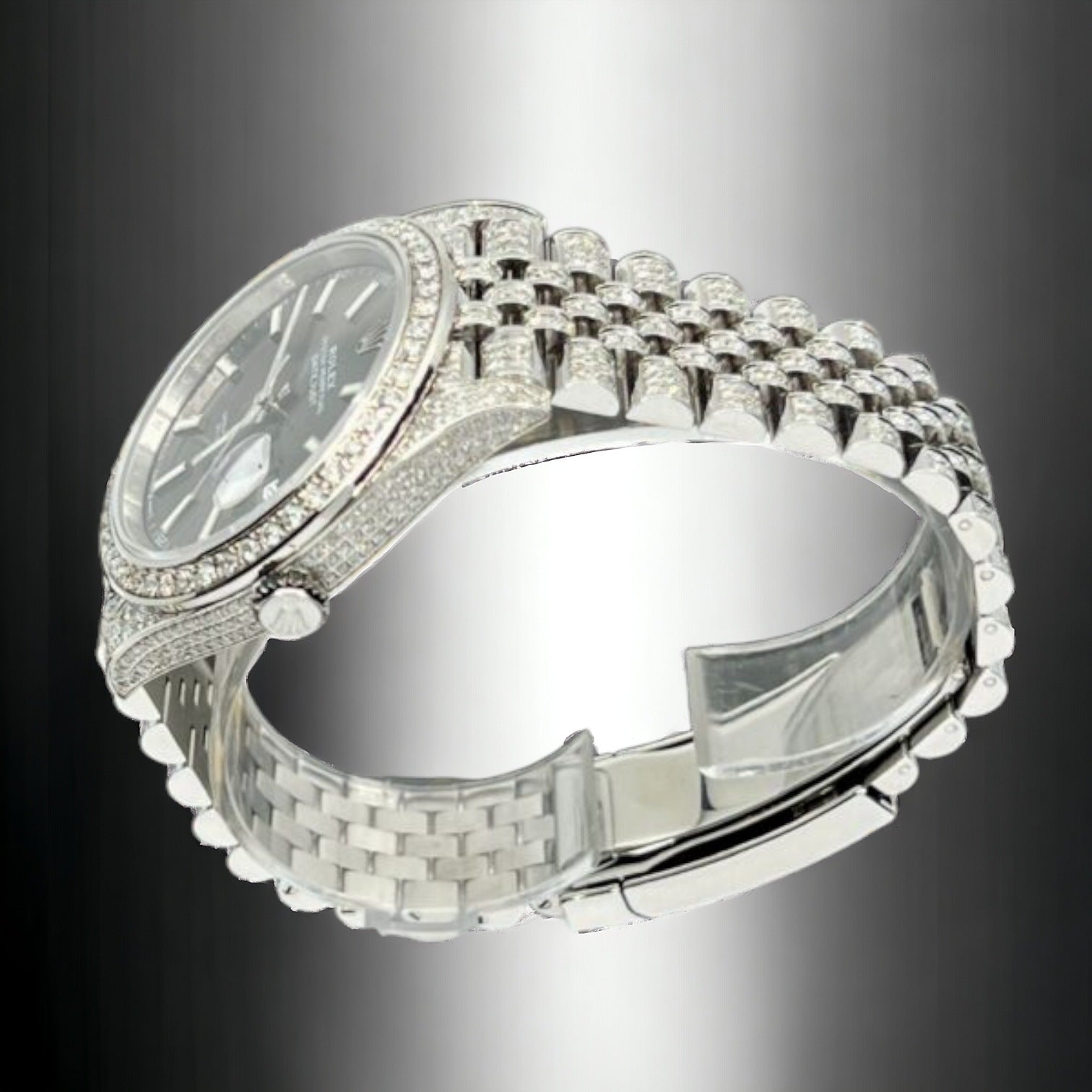 Datejust 41 Full Iced out – Diamonds – Grey Dial – Jubilee
