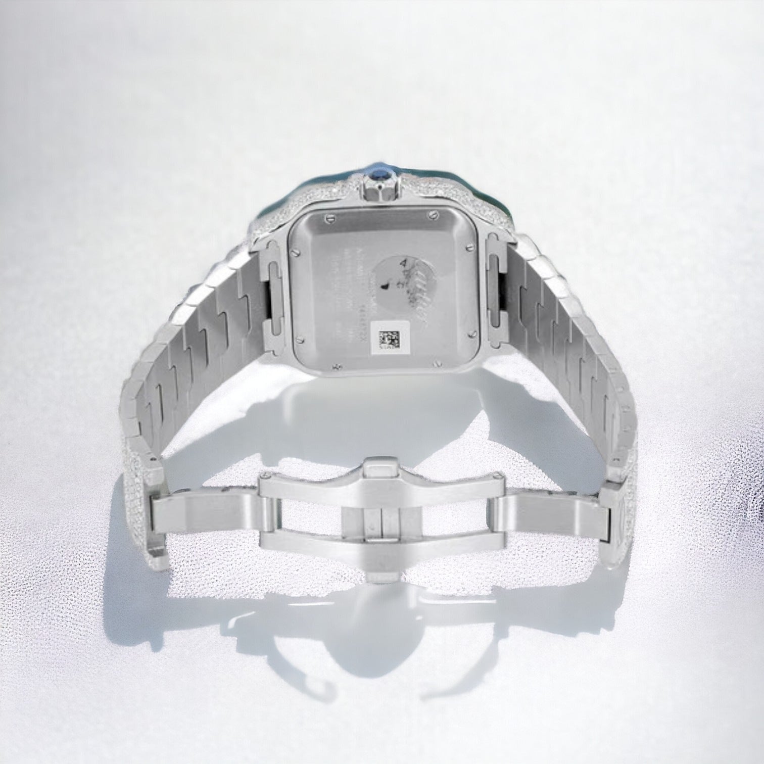 Santos Fully Iced Out - Custom Baby Blue Enamel Pave Dial