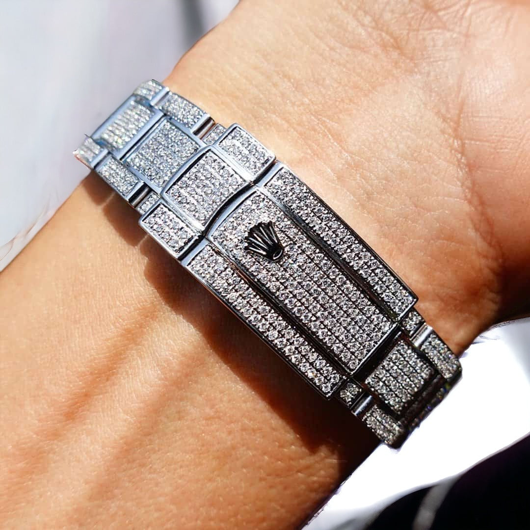 Datejust 41 - Oyster – “Wimbledon” Dial – Custom Diamond-Set (Pavé Bezel) - Iced Out