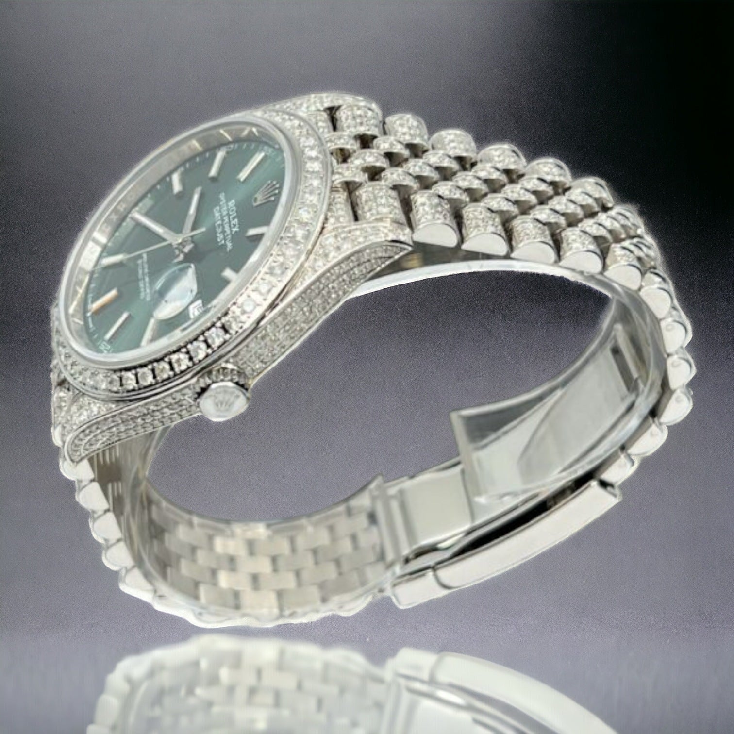 Datejust 41 Full Iced out – Diamonds – Green Dial – Jubilee