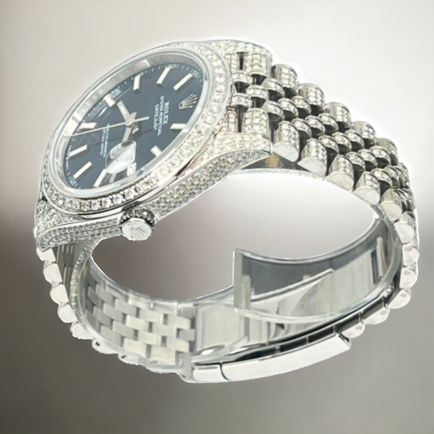 Datejust 41 Full Iced out – Diamonds – Blue Dial – Jubilee