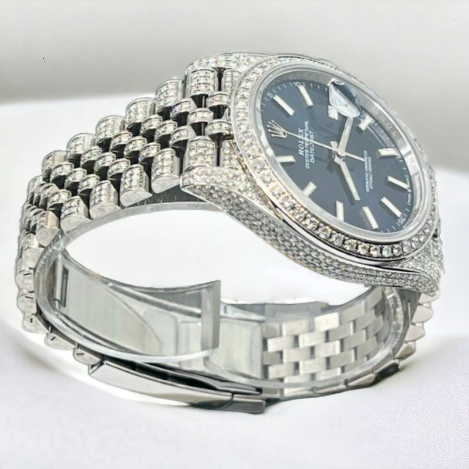 Datejust 41 Full Iced out – Diamonds – Blue Dial – Jubilee