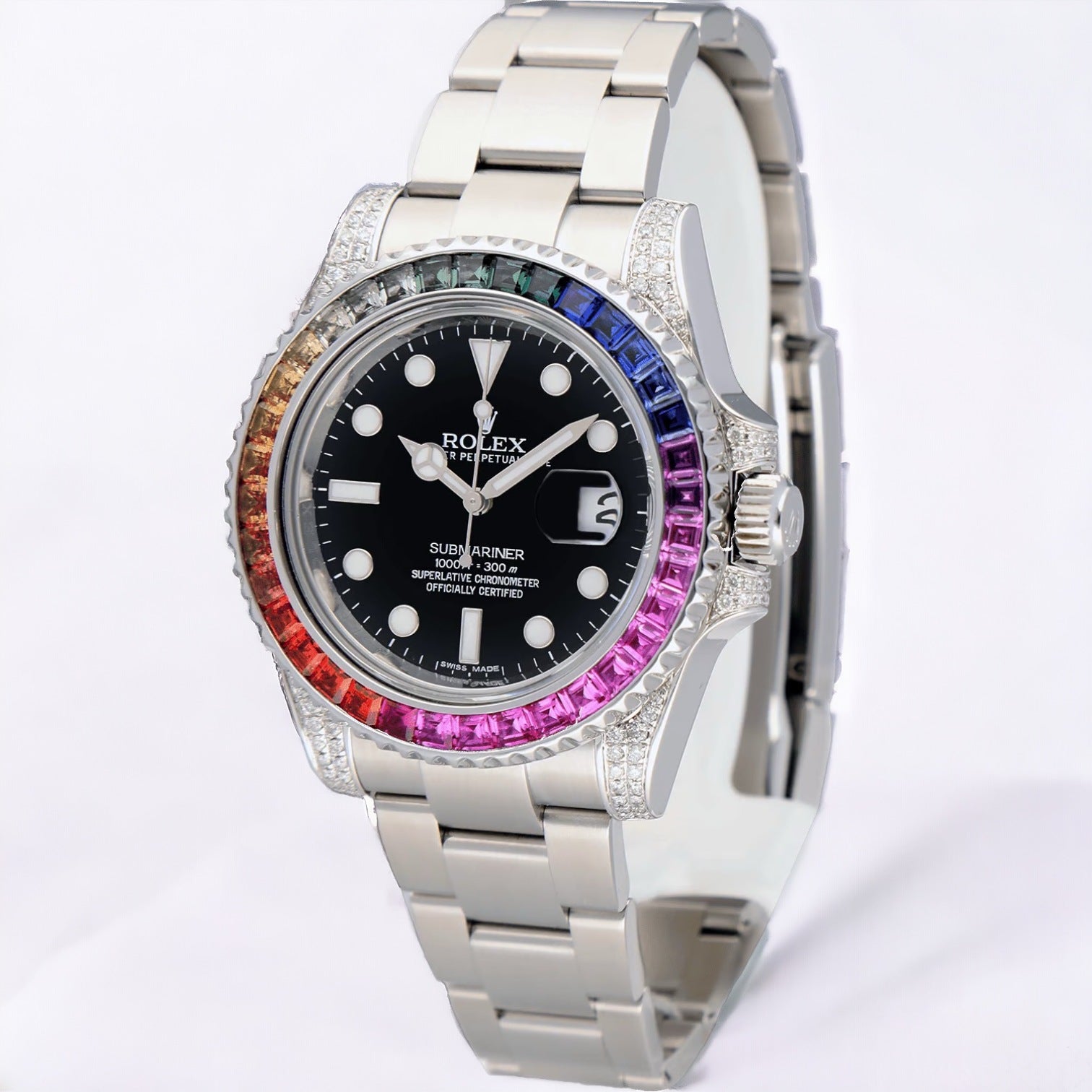 Submariner Date 116610LN 40MM RAINBOW Diamond Bezel - Iced Out - Custom