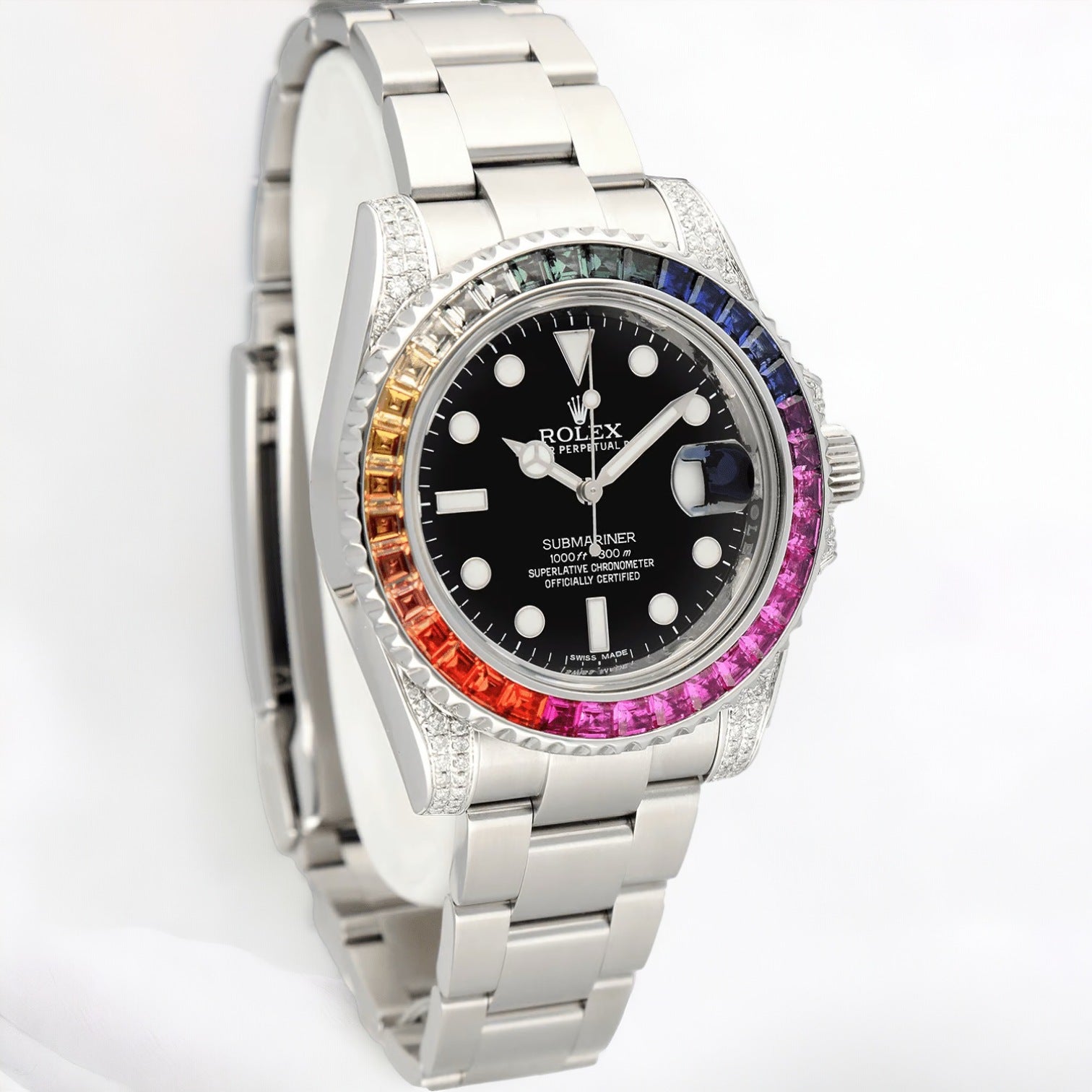 Submariner Date 116610LN 40MM RAINBOW Diamond Bezel - Iced Out - Custom