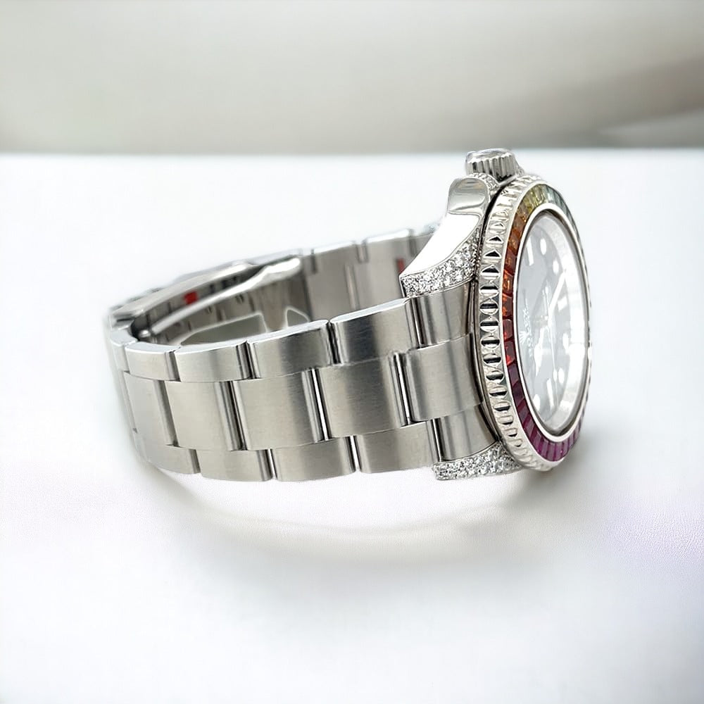 Submariner – 41 mm – Oyster – Black Dial – Custom Diamond-Set – “Rainbow” Bezel - Iced Out