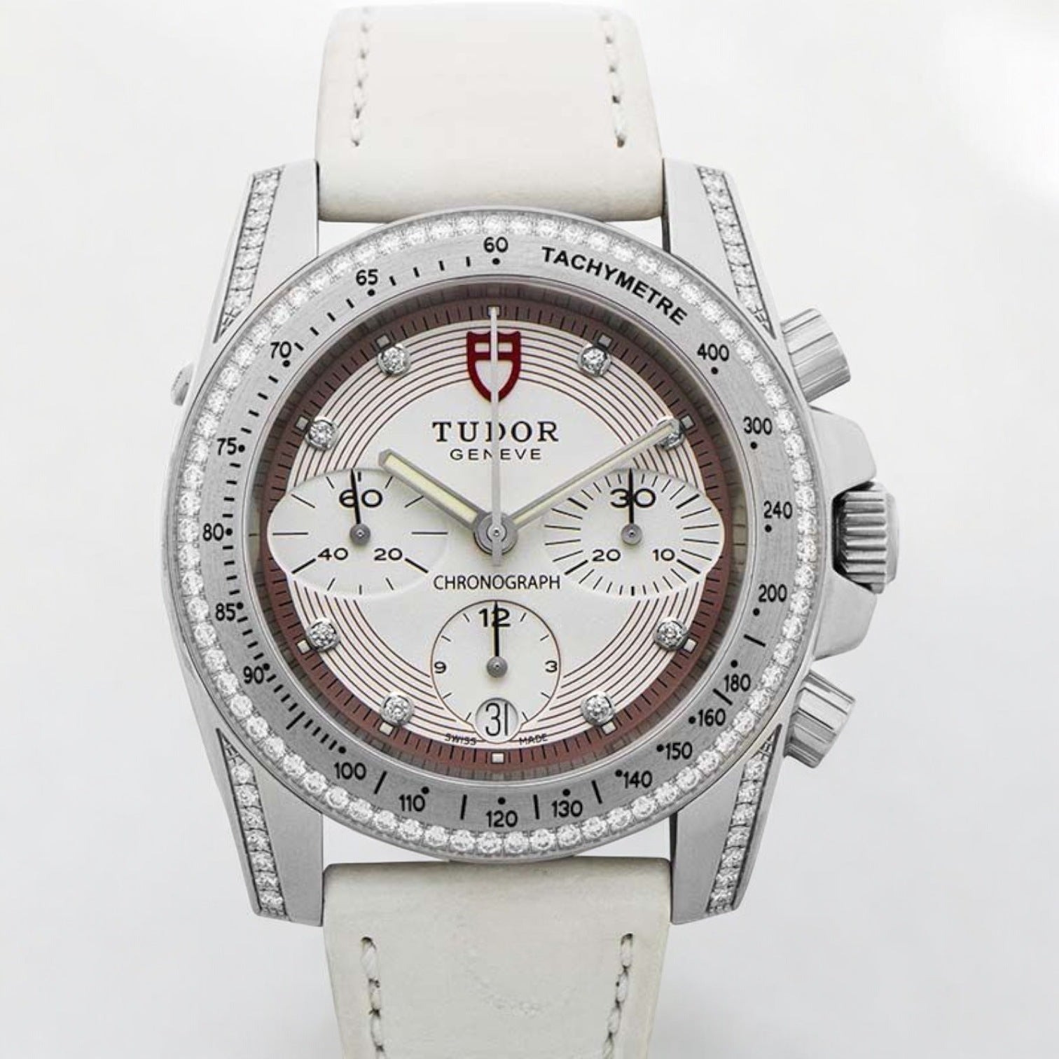 Classic Chronograph Pink Steel diamond