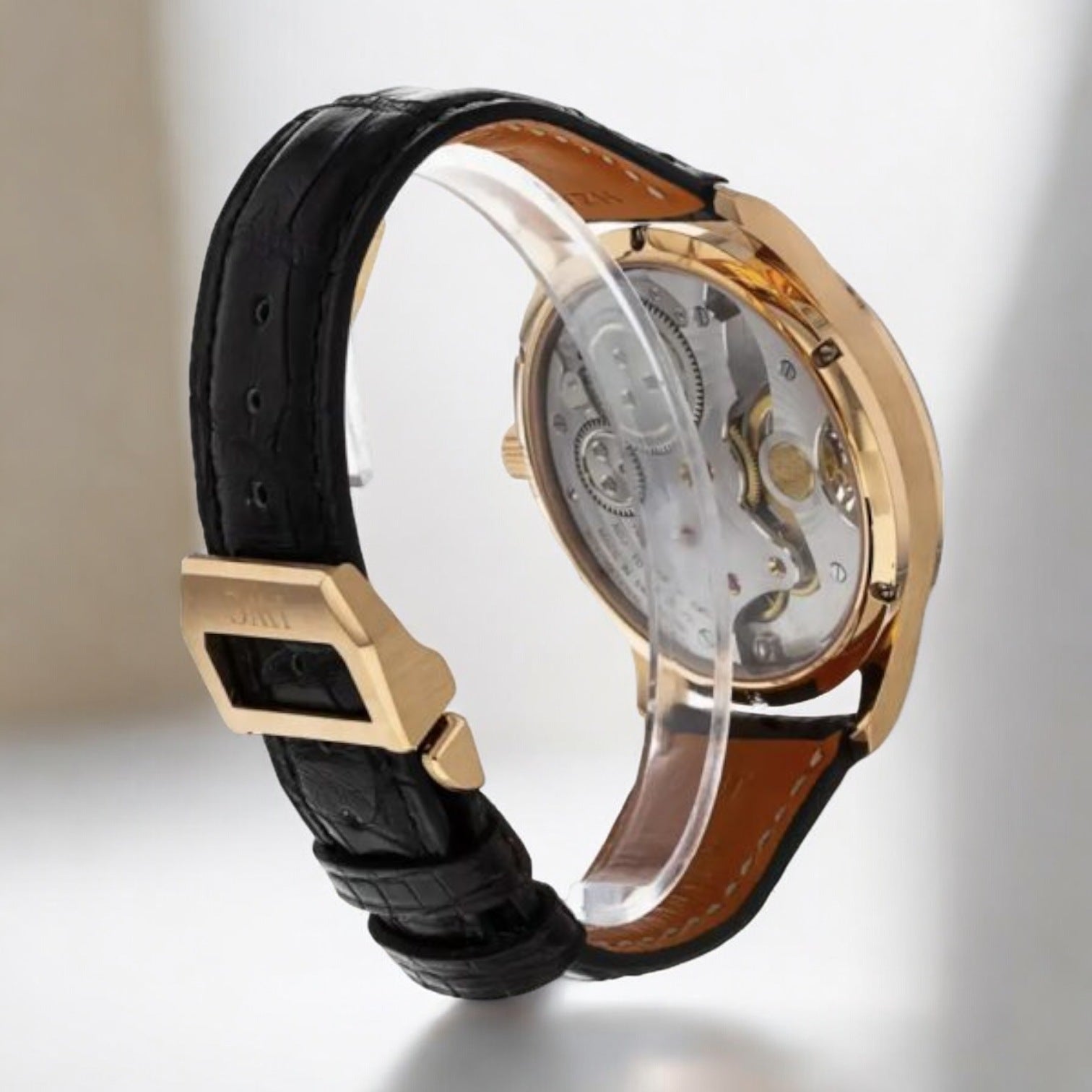 Portuguese Tourbillon Hand Wound 18K Rose Gold BLACK Dial LIMITED