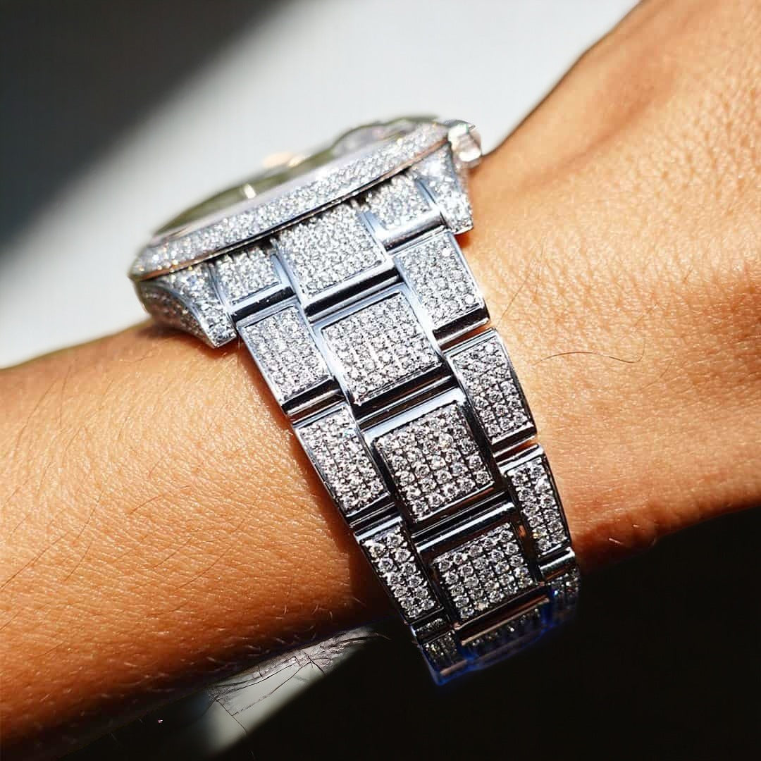 Datejust 41 - Oyster – “Wimbledon” Dial – Custom Diamond-Set (Pavé Bezel) - Iced Out