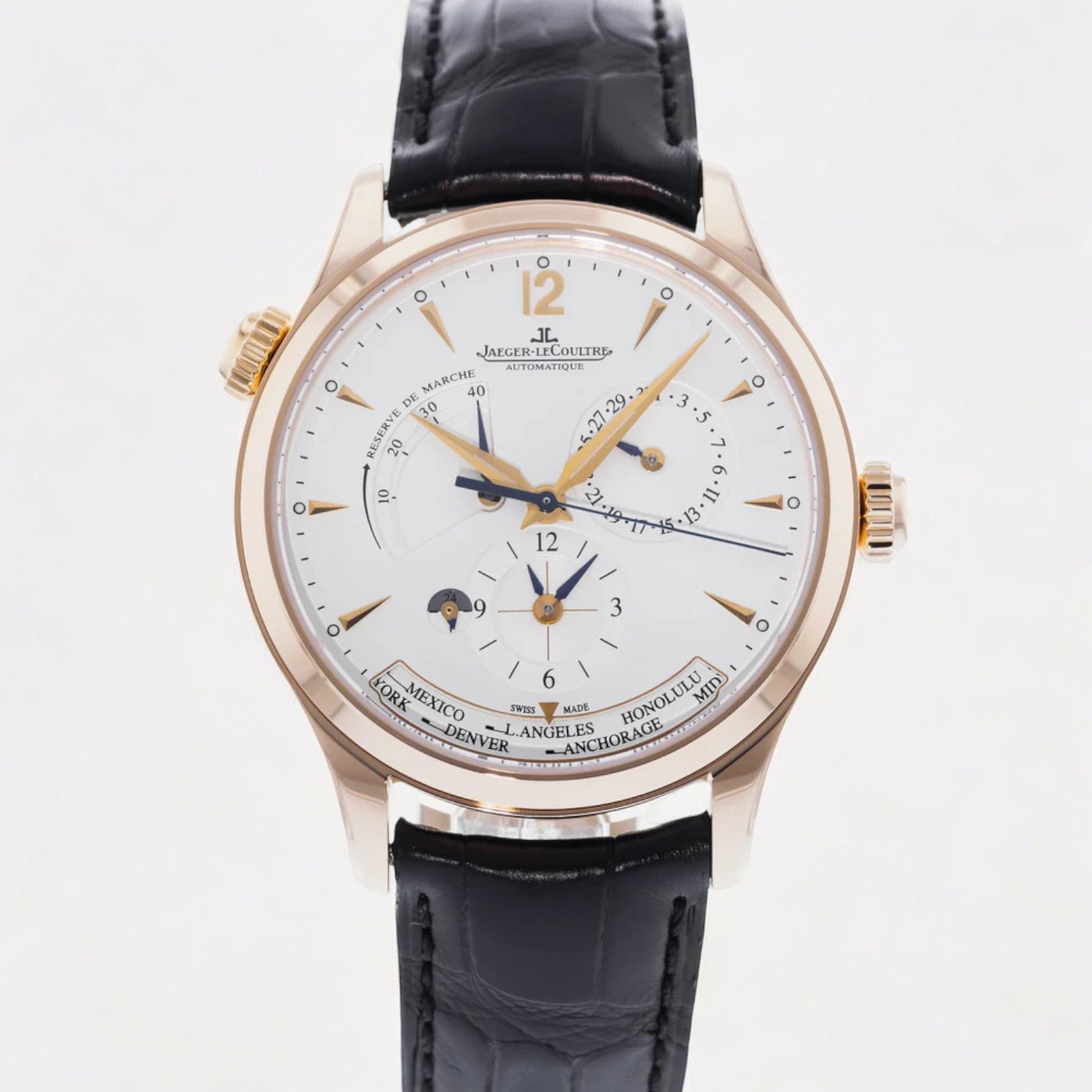 Master Geographic Calibre 939A/1 Master Geographic 1422521 Silver Index Rose Gold Leather 39mm Automatic