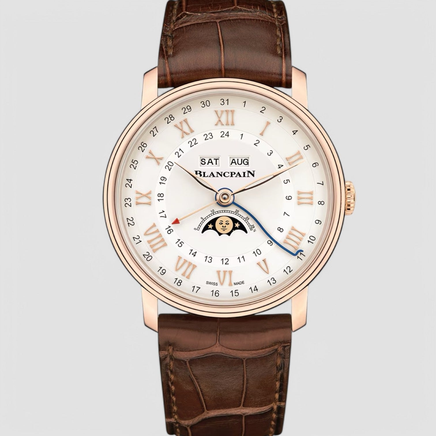 Villeret Moonphase Complete Calendar GMT 18K Rose Gold