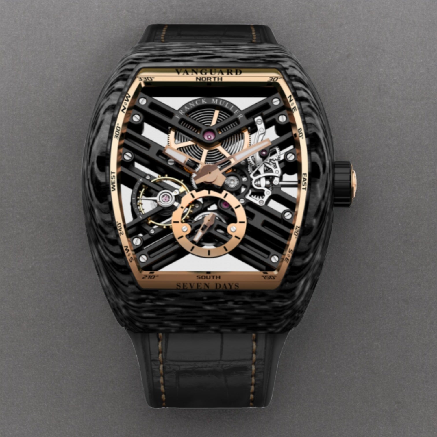 Vanguard Skeleton Carbon With Rose Gold