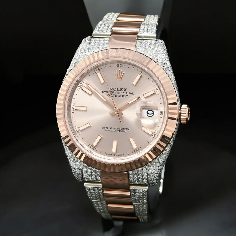 DATEJUST 41MM - SUNDUST FLUTED EVEROSE ICED out